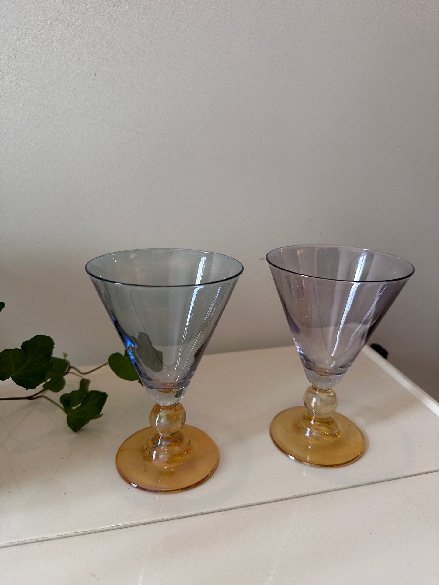 2 Cocktail glazen vintage