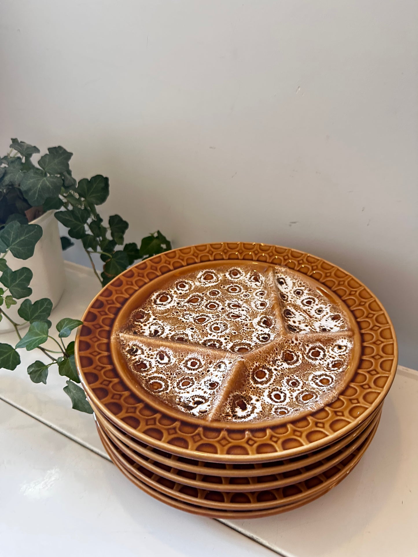 Set van 5 fondue Borden jaren 70