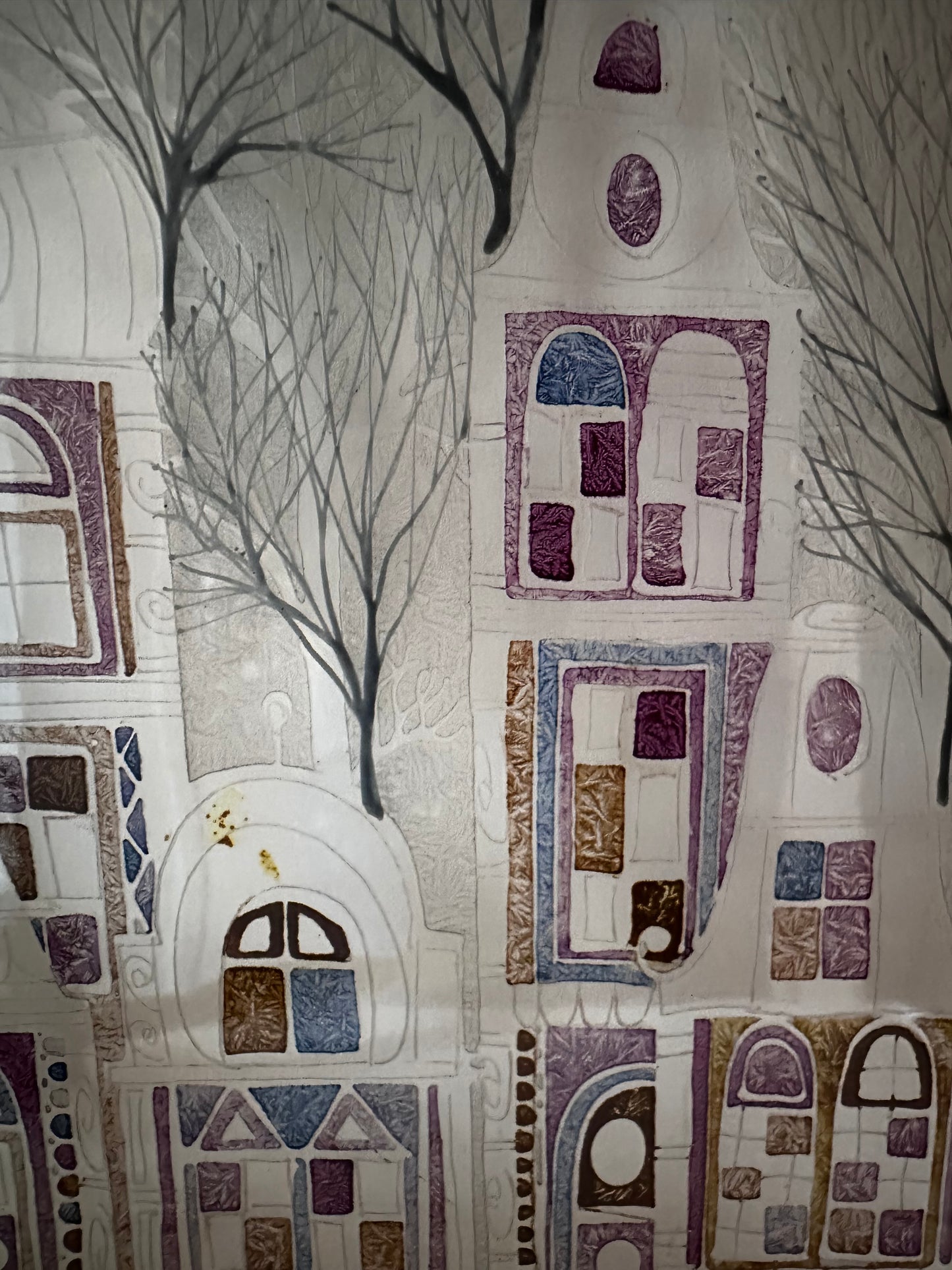 Vintage glazen met lood raamhanger