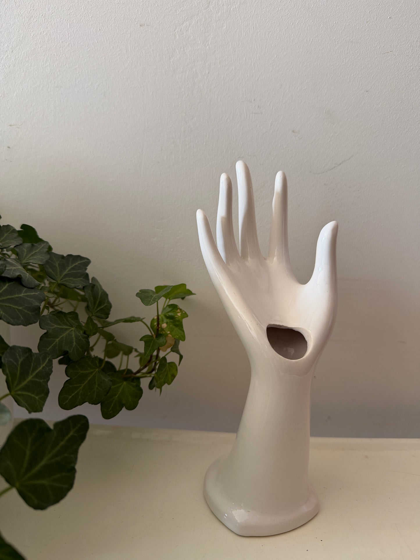 Vintage witte hand keramiek jaren 60/70