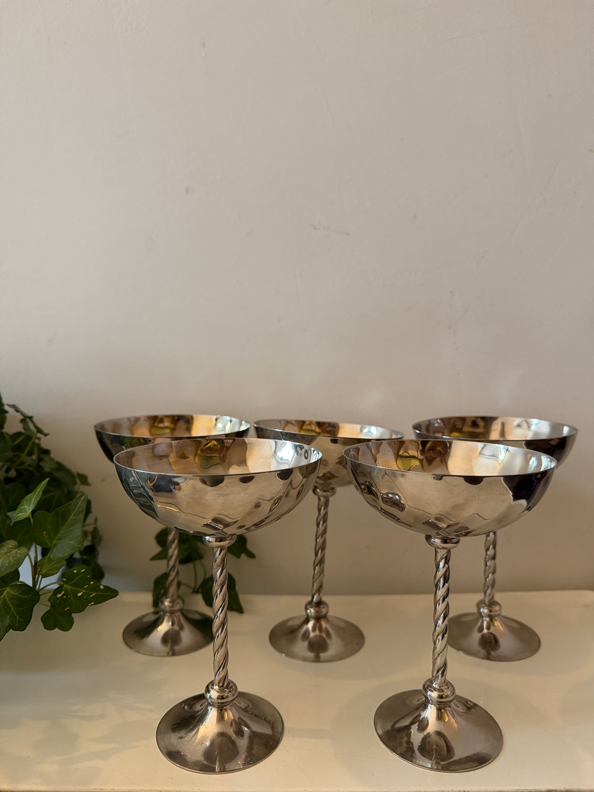 Set van 5 verzilverde coupés