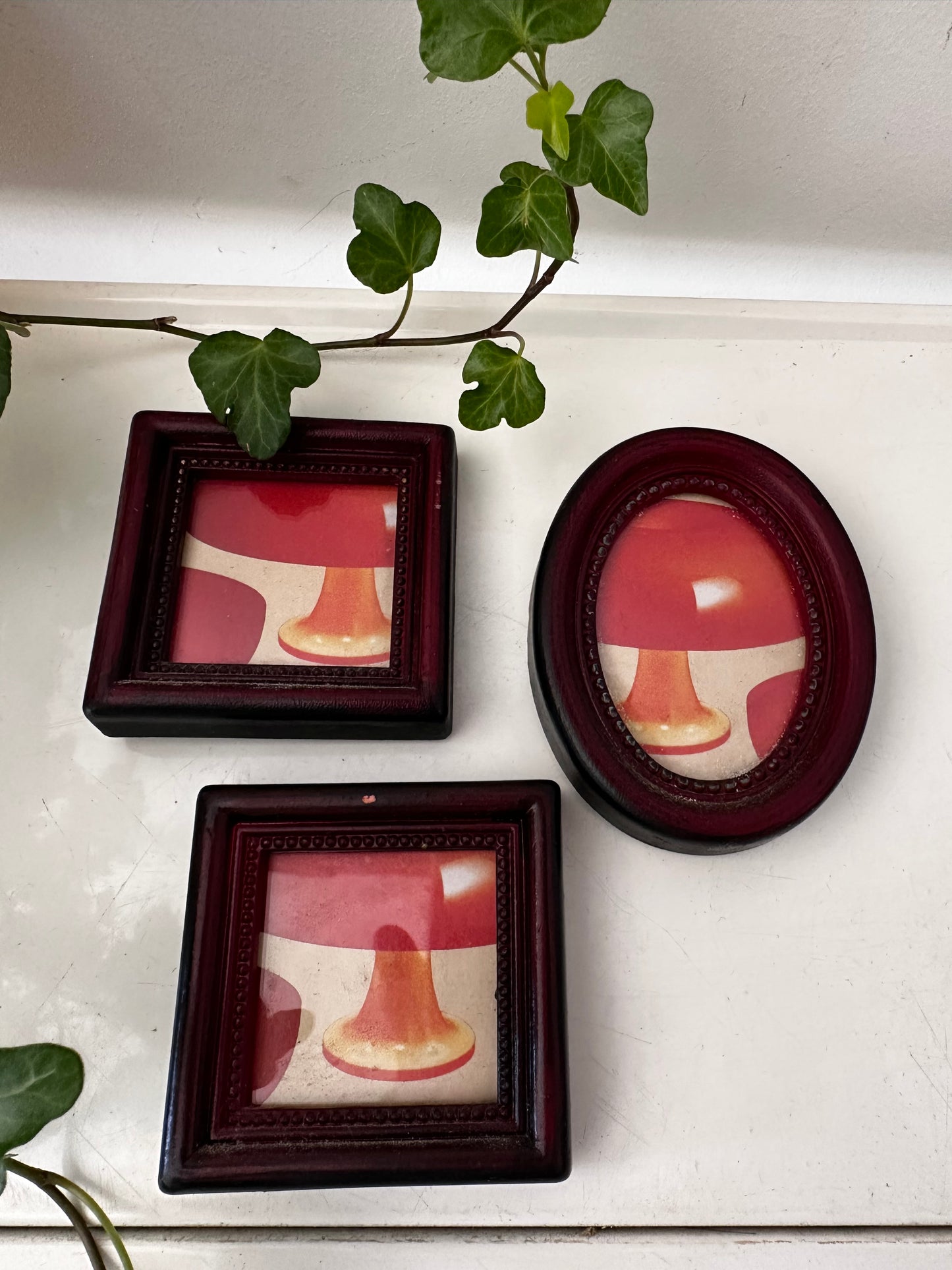 Vintage 3 kleine fotolijstjes