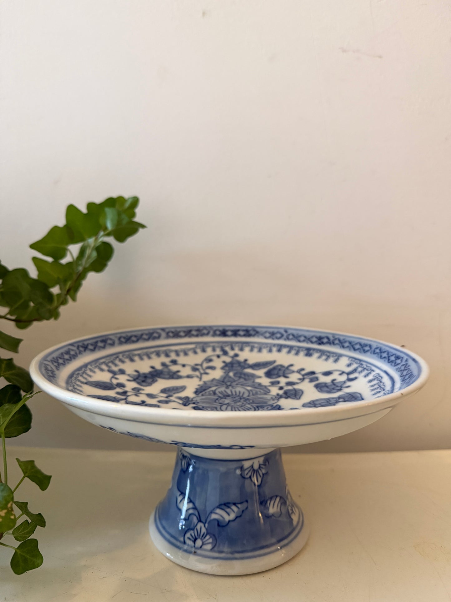Blauw witte Serveerschaal