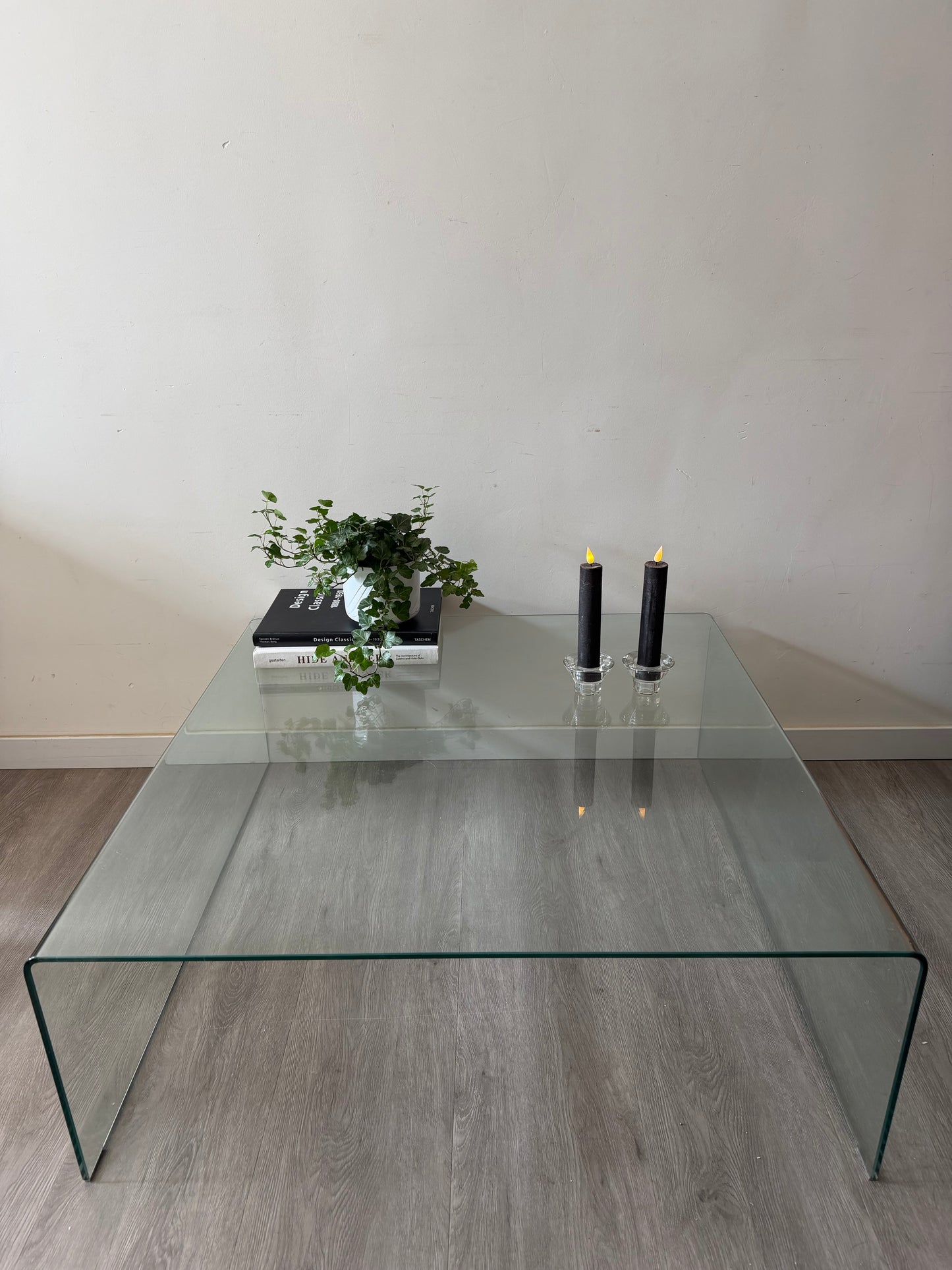 Waterfall glazen Mid Century salontafel