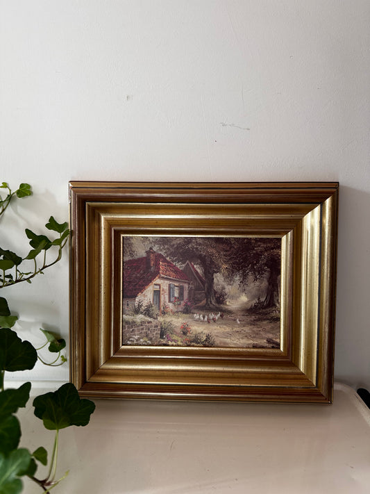 Vintage prentje met goudkleurig lijstje