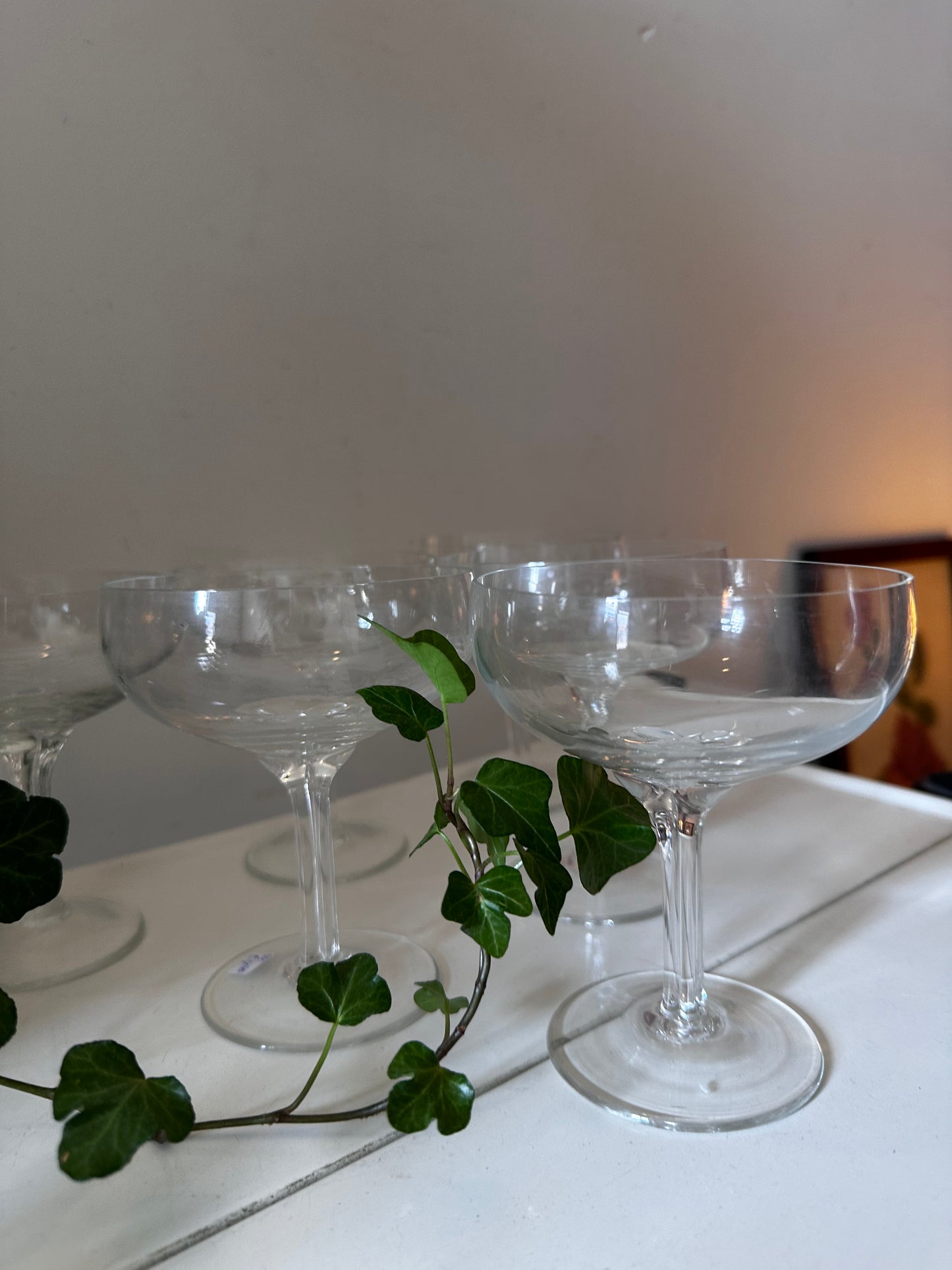 Set van 6 coupe champagne glazen kristal