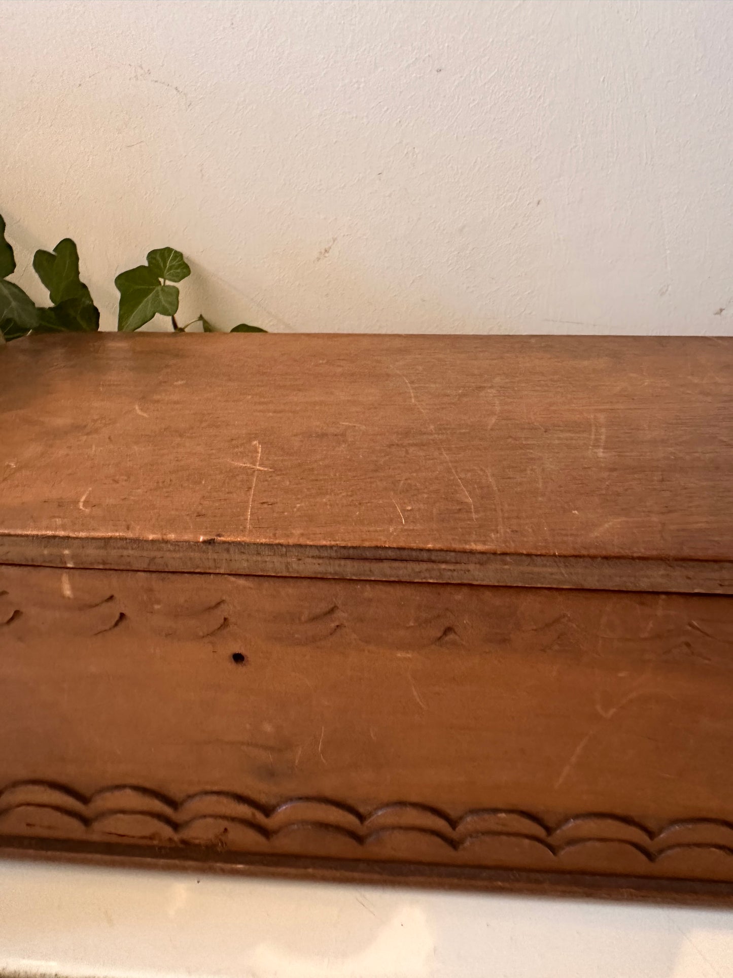 Vintage houten bewaardoos