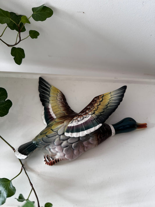 Keramieken wanddecoratie eend jaren 60/70