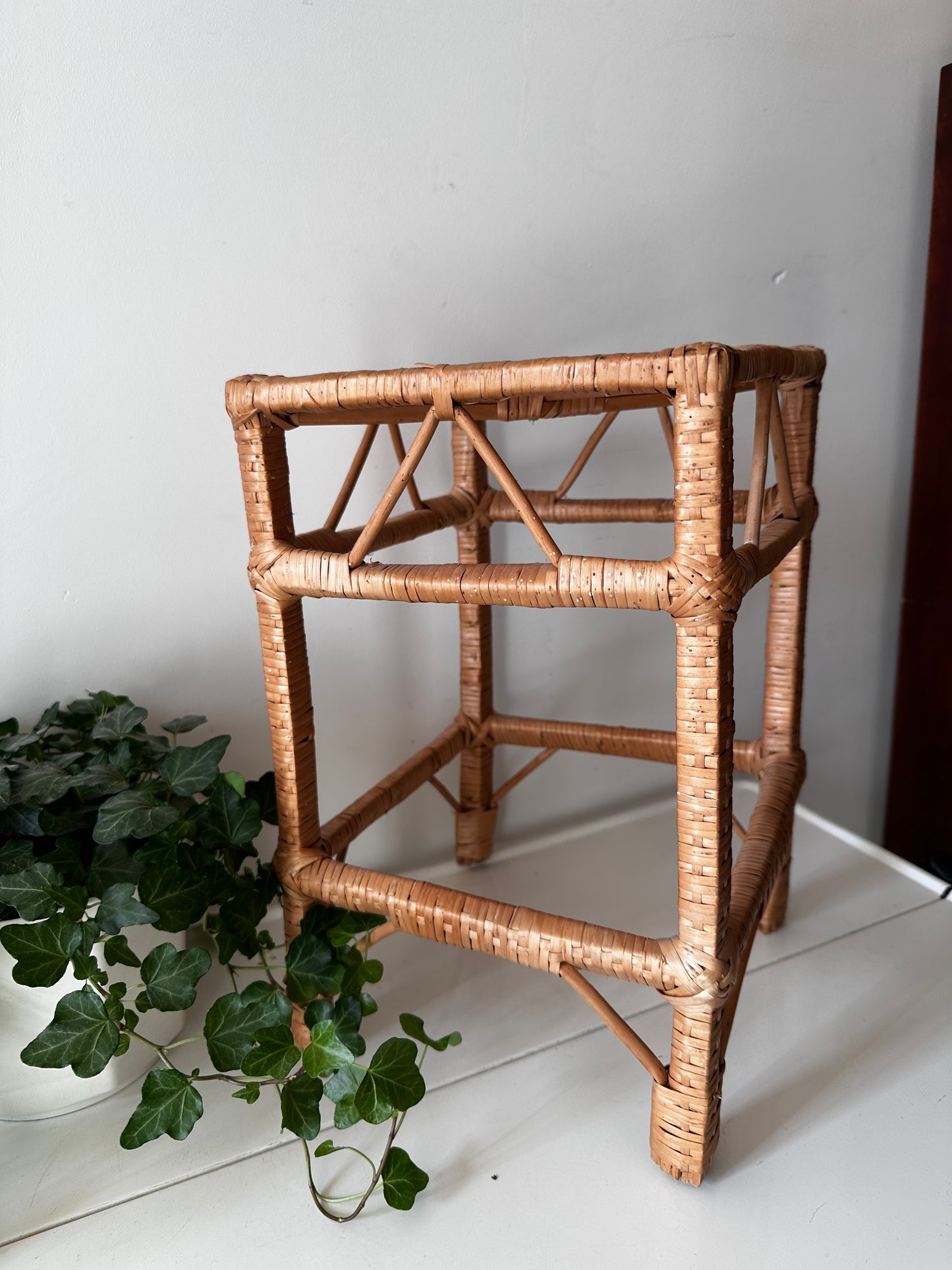 Rotan vintage plantentafeltje