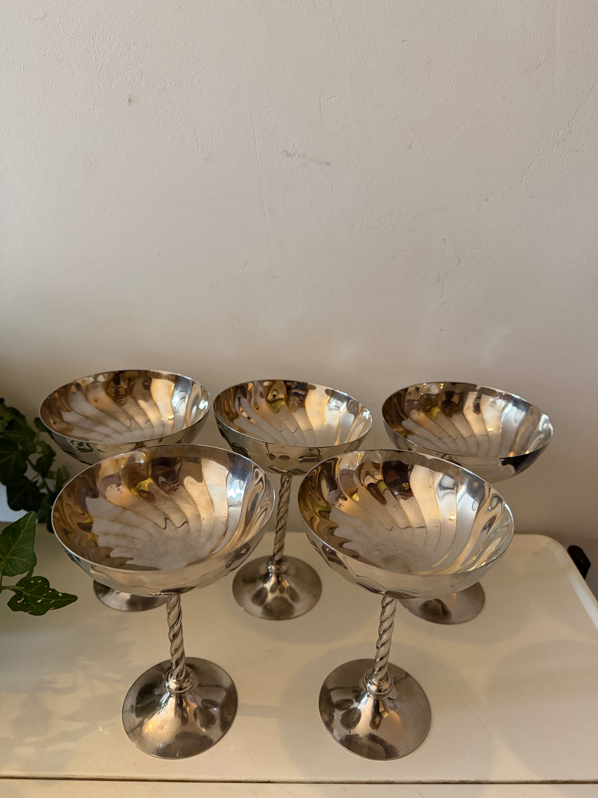 Set van 5 verzilverde coupés
