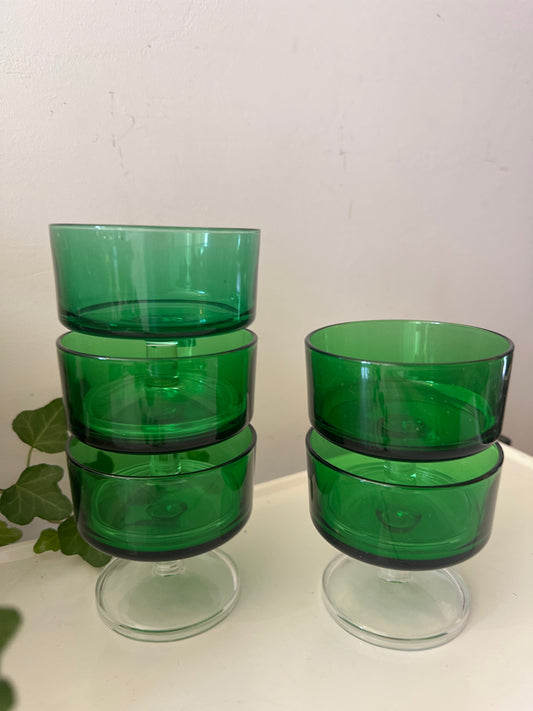 Set van 5 Luminarc glazen groen