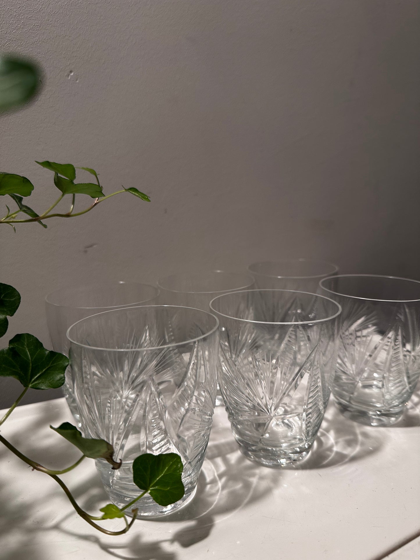 6 vintage jaren 60 waterglazen kristal