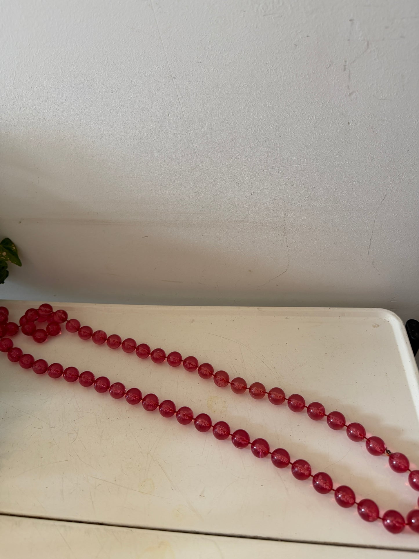 Vintage rode kralenketting
