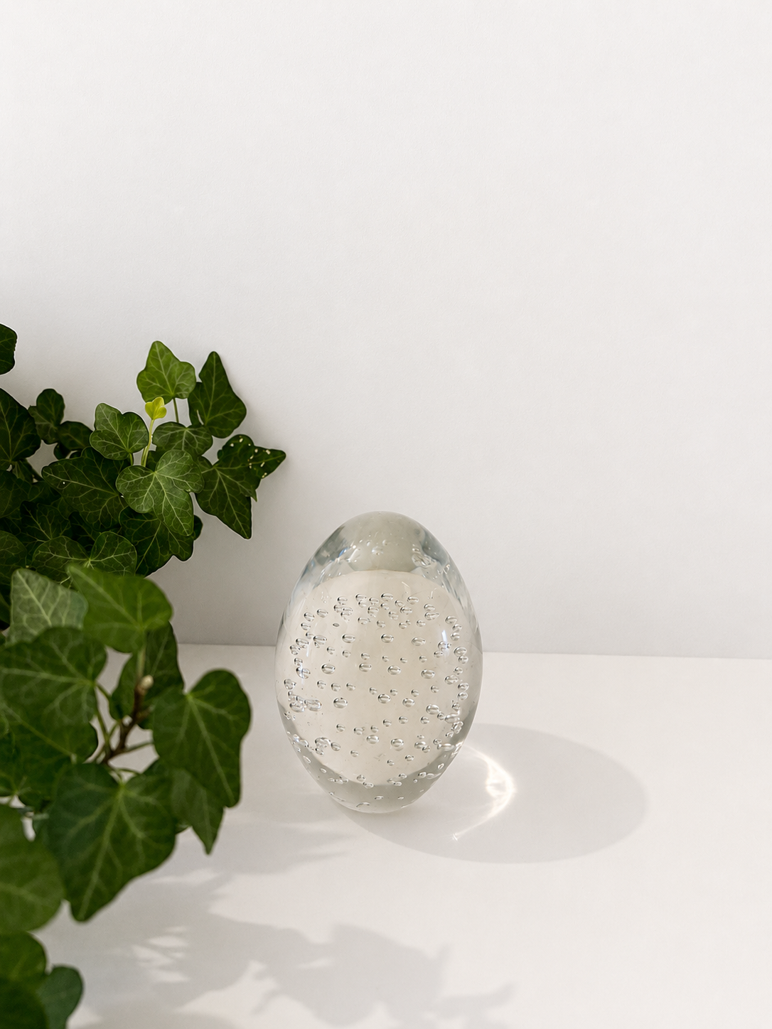 Glazen press papier met bubbels
