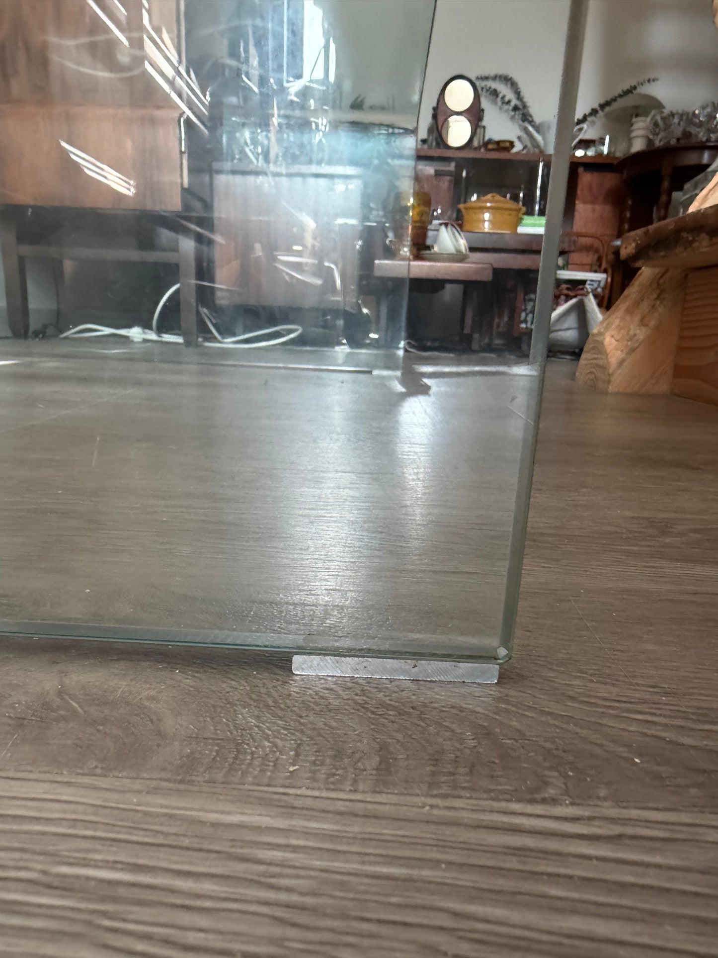Waterfall glazen Mid Century salontafel