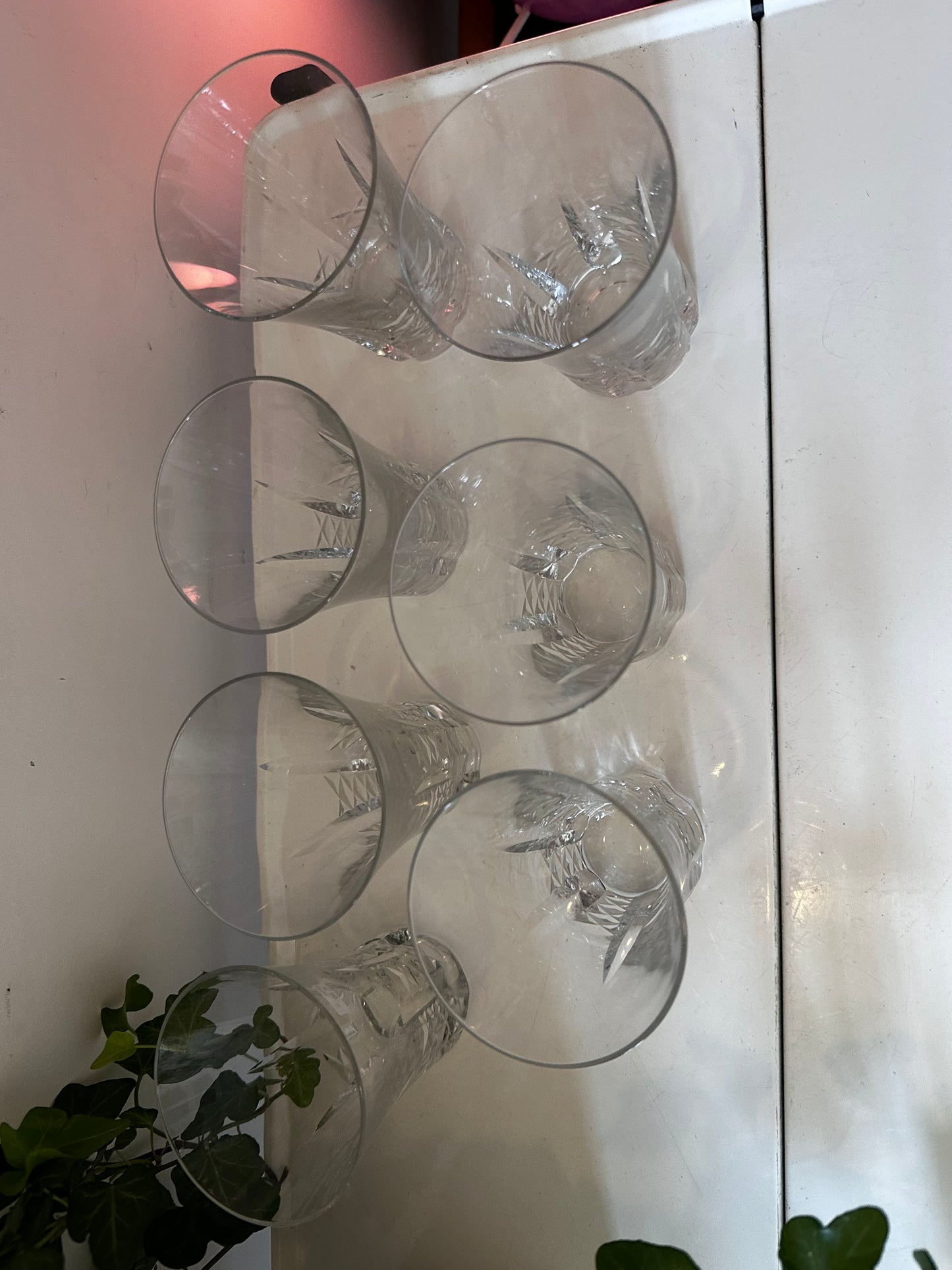 Set van 7 kristallen waterglaasjes