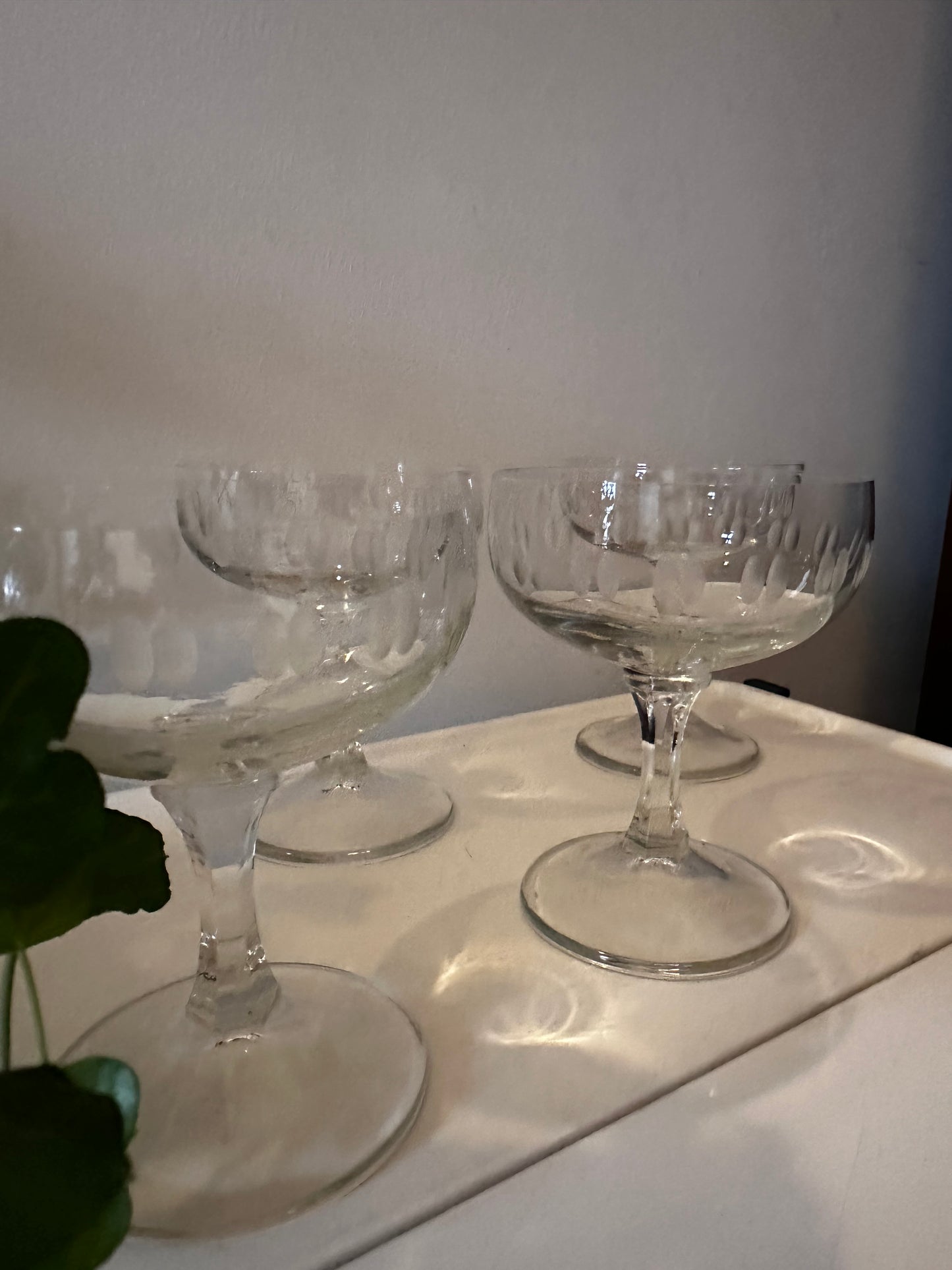 Set van 4 kristallen coupe champagne glazen