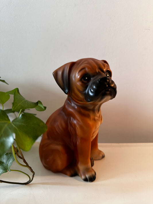 Boxer beeldje vintage keramiek