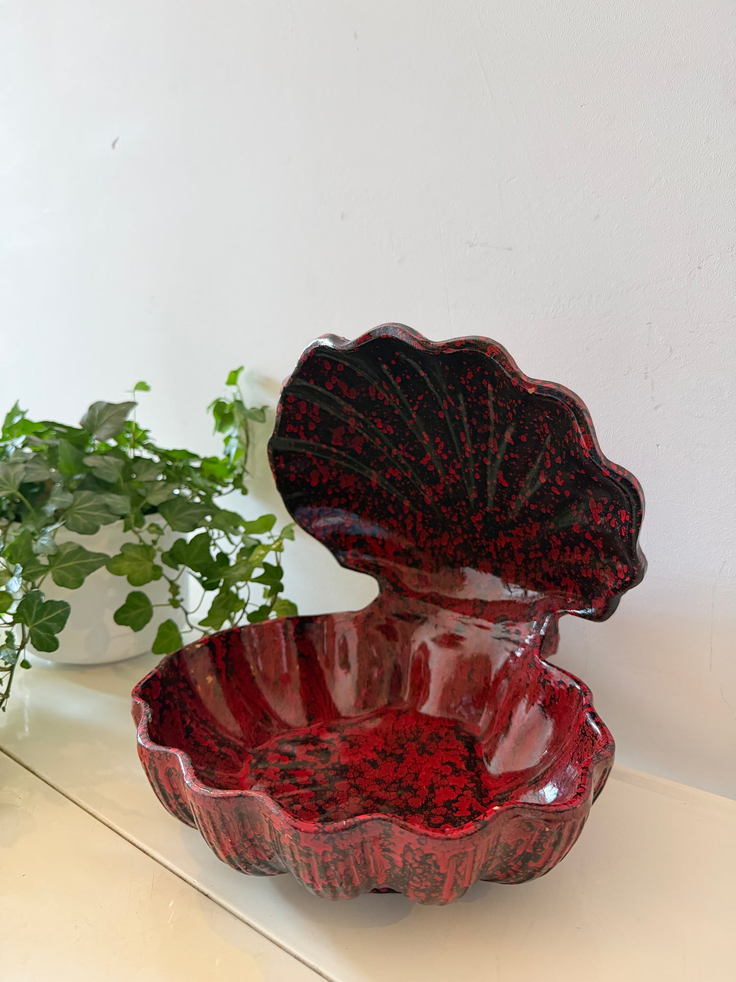 Vintage Mid Century keramieken schelpenschaal