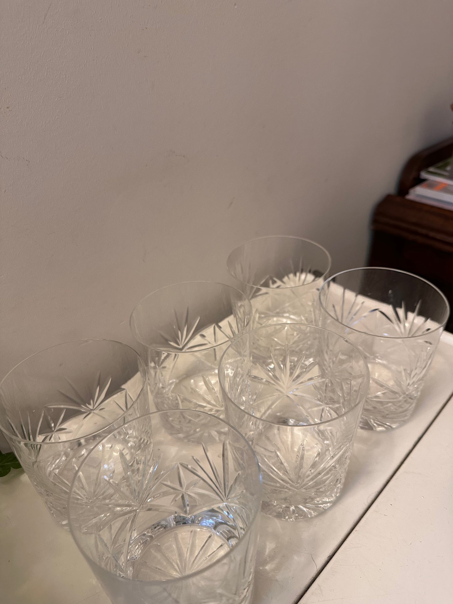 Set van 6 kristallen whiskey glazen