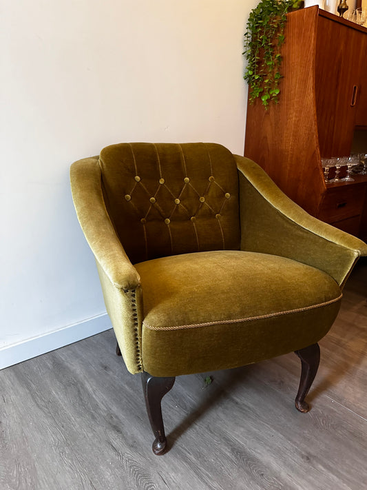 Cocktail stoeltje fauteuil vintage groen