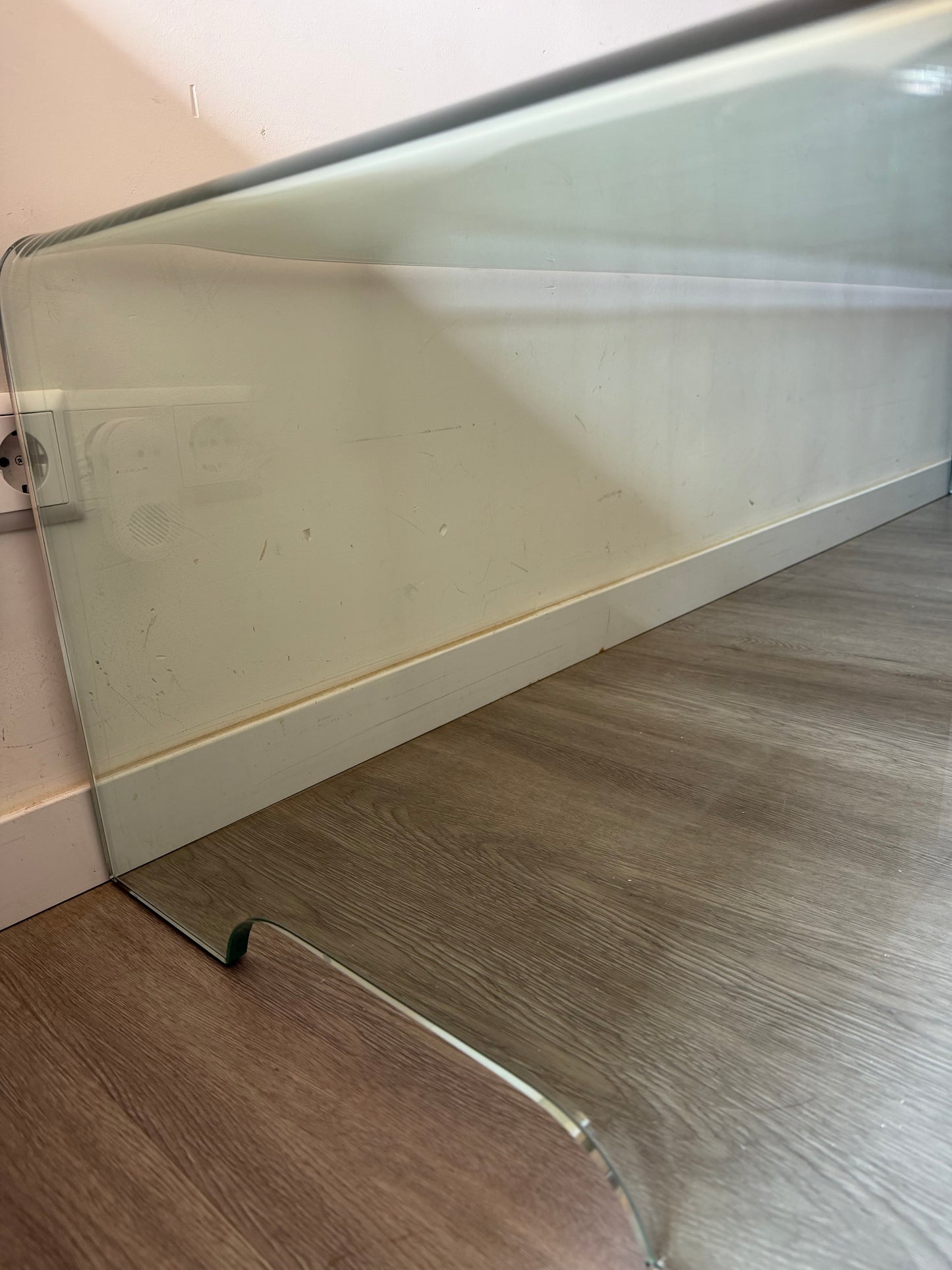 Italiaans design minimalistische glazen waterval salontafel