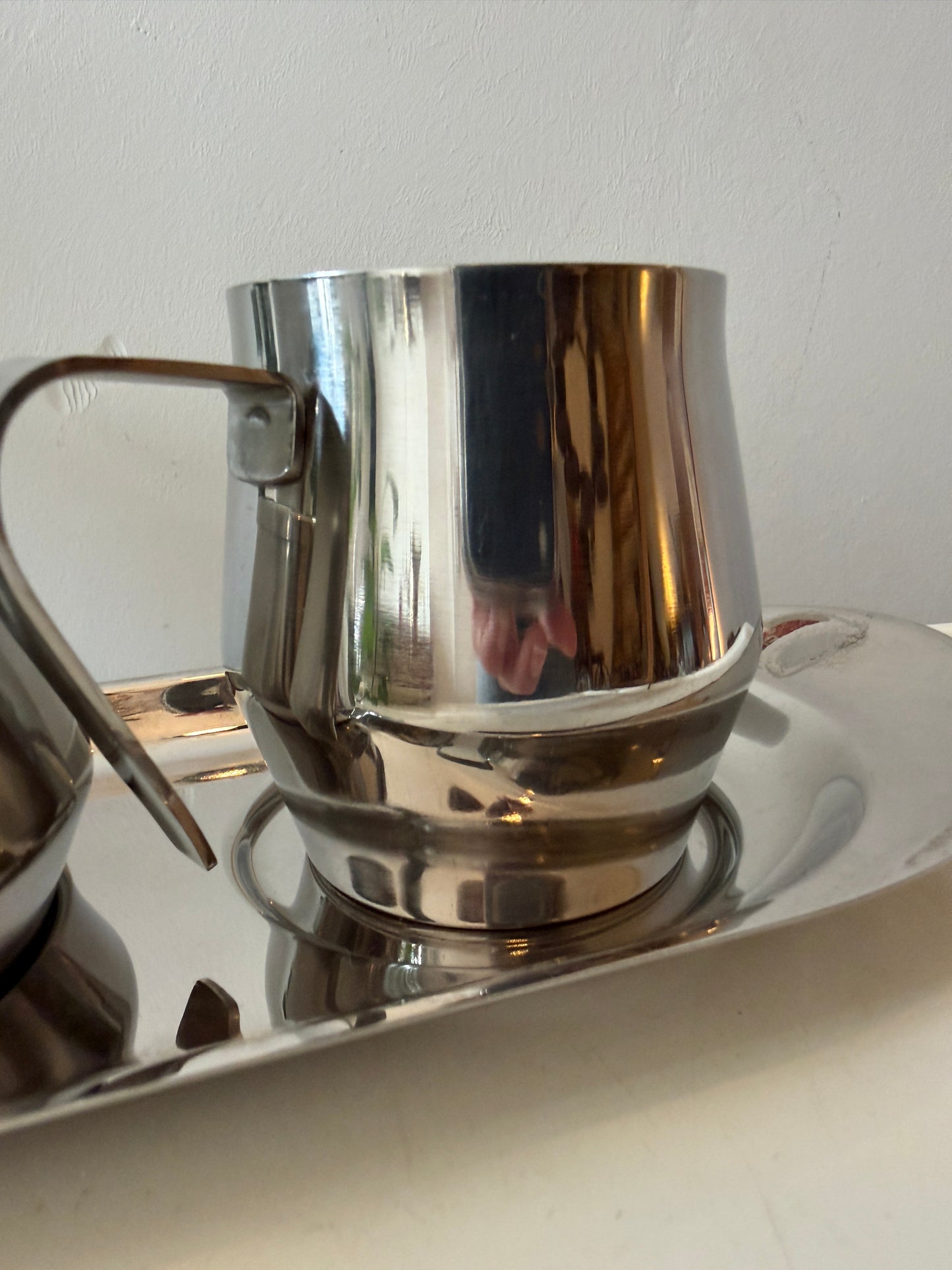 Chroom melk en suiker stelletje jaren 70