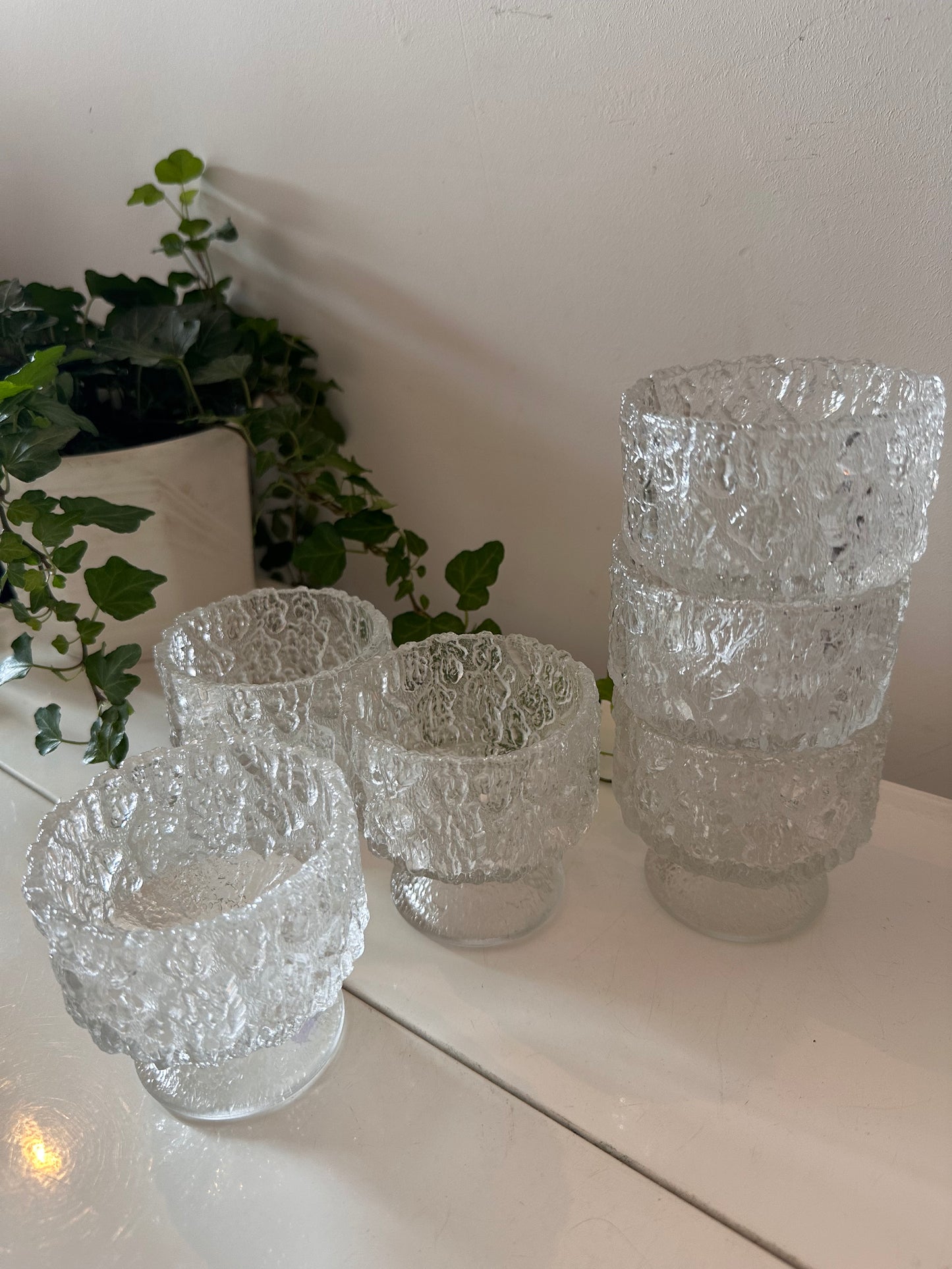 Set van 6 vintage glazen coupes