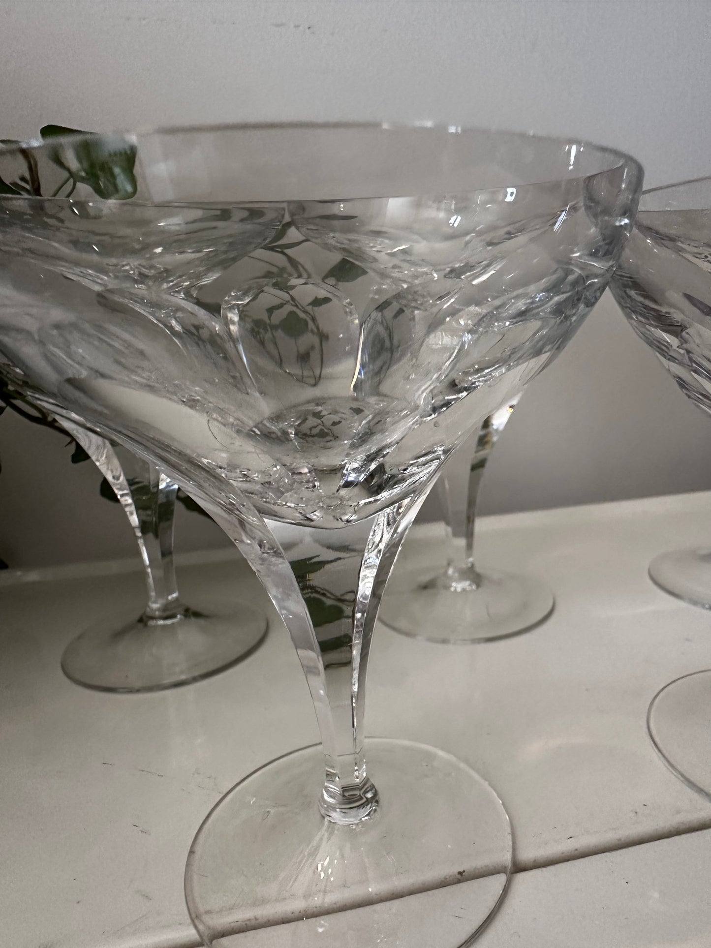 Kristallen coupe champagne glazen