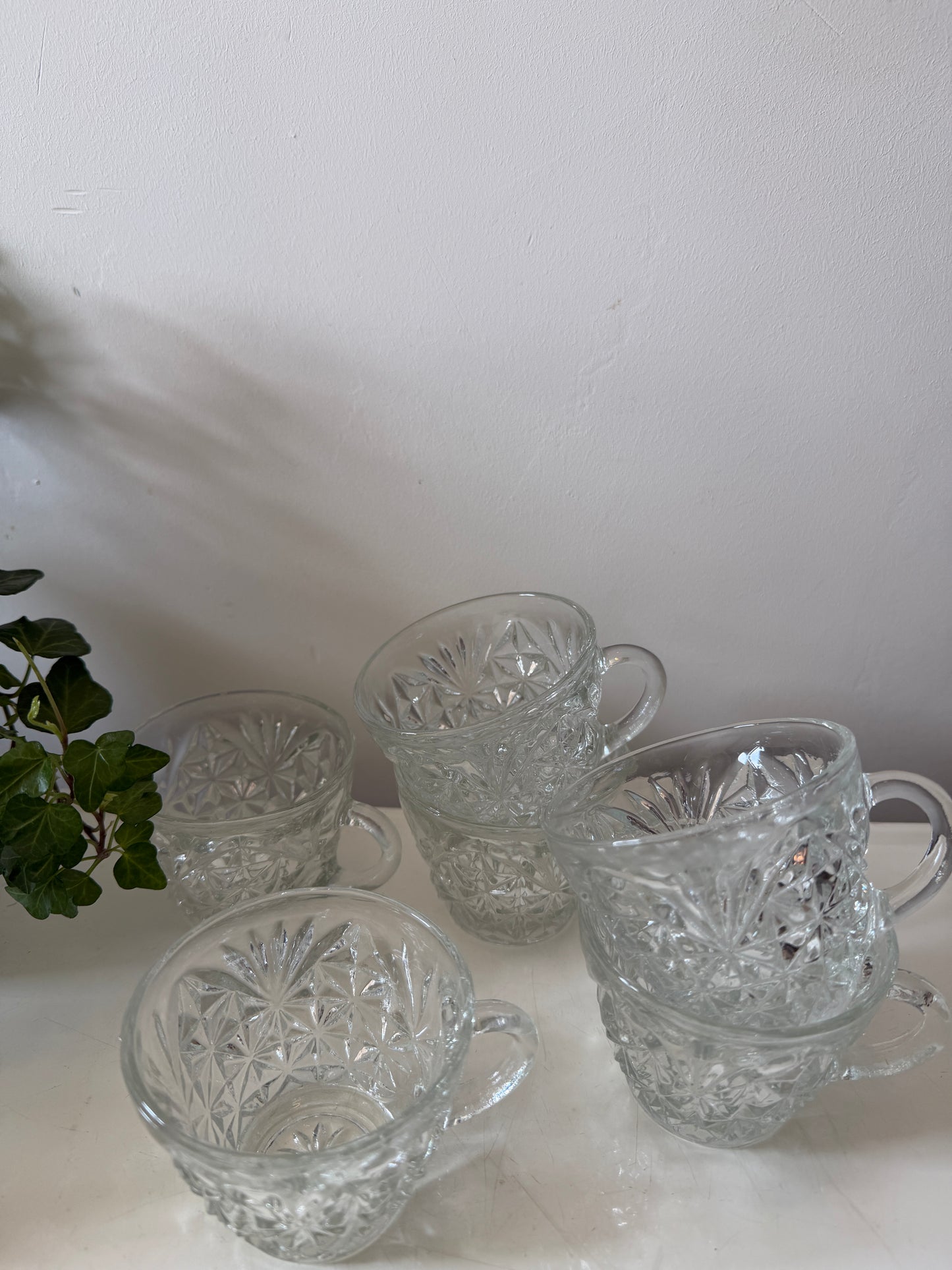 Set van 6 kristallen kopjes/ koffiekopjes