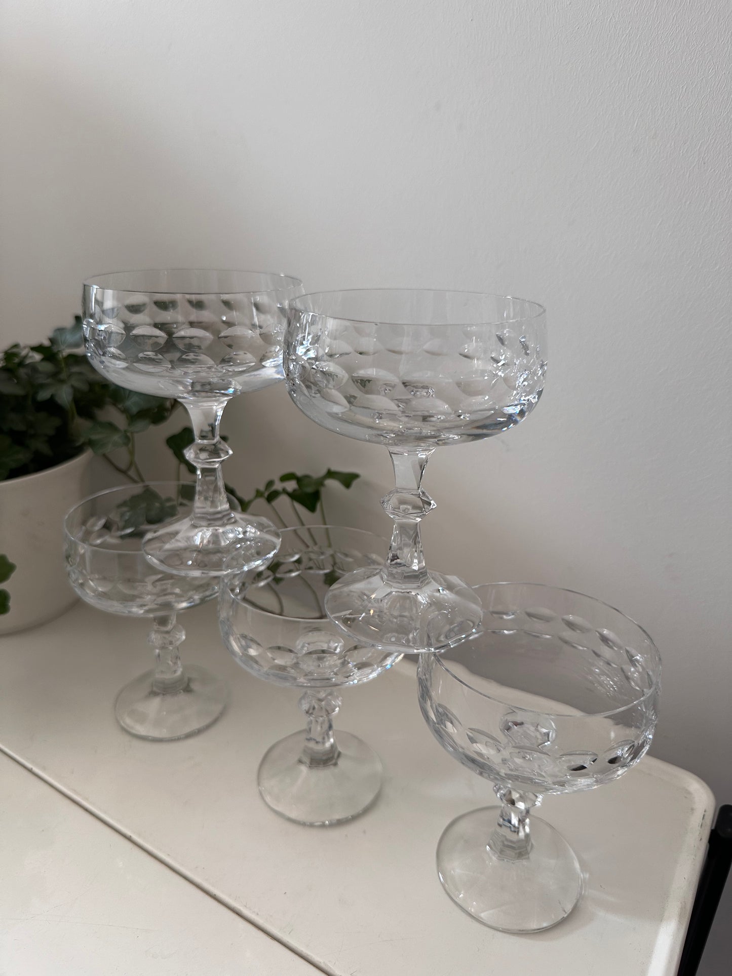 5 delige set coupe champagne glazen kristal