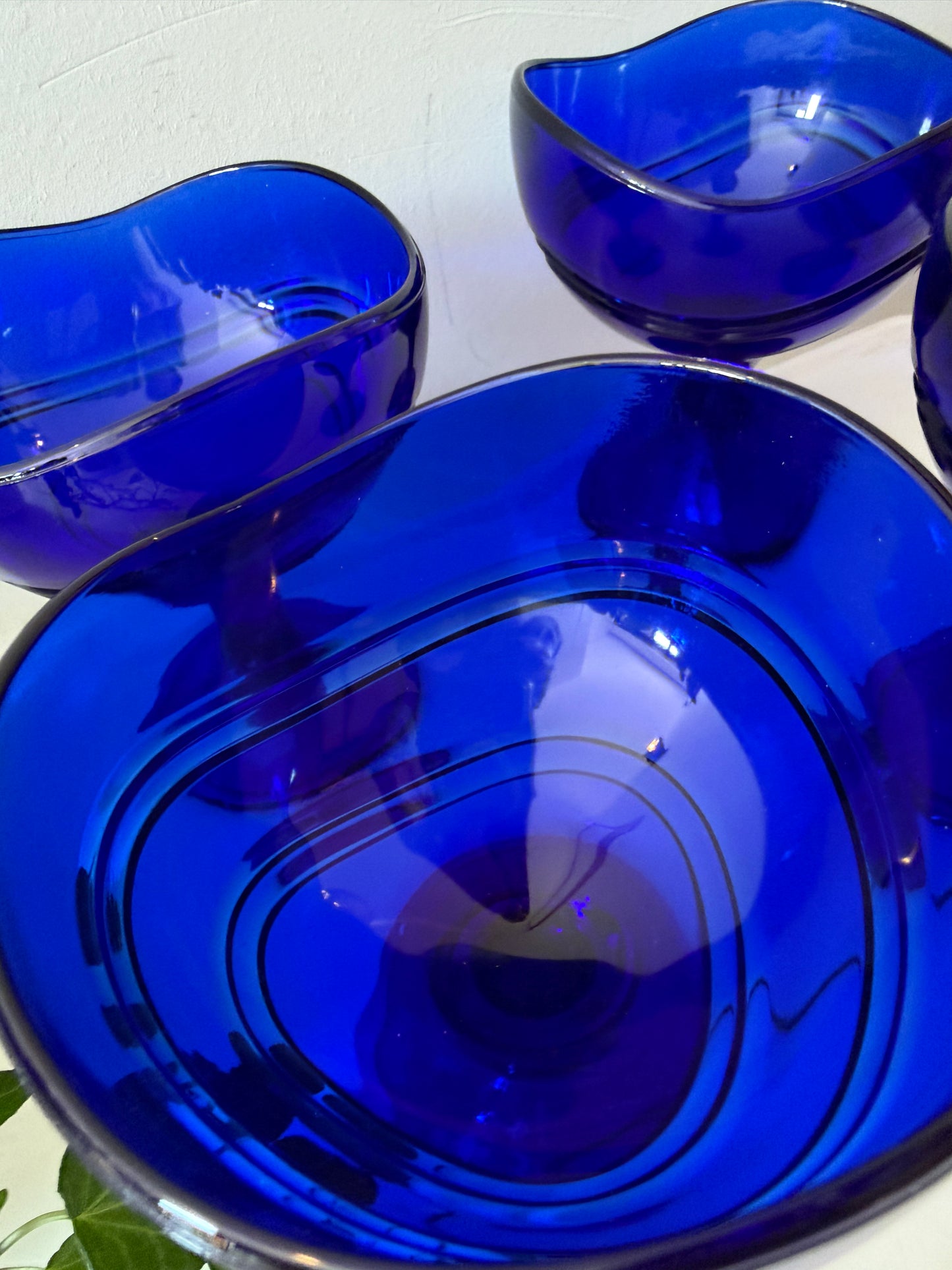 Coupe glazen blauw persglas