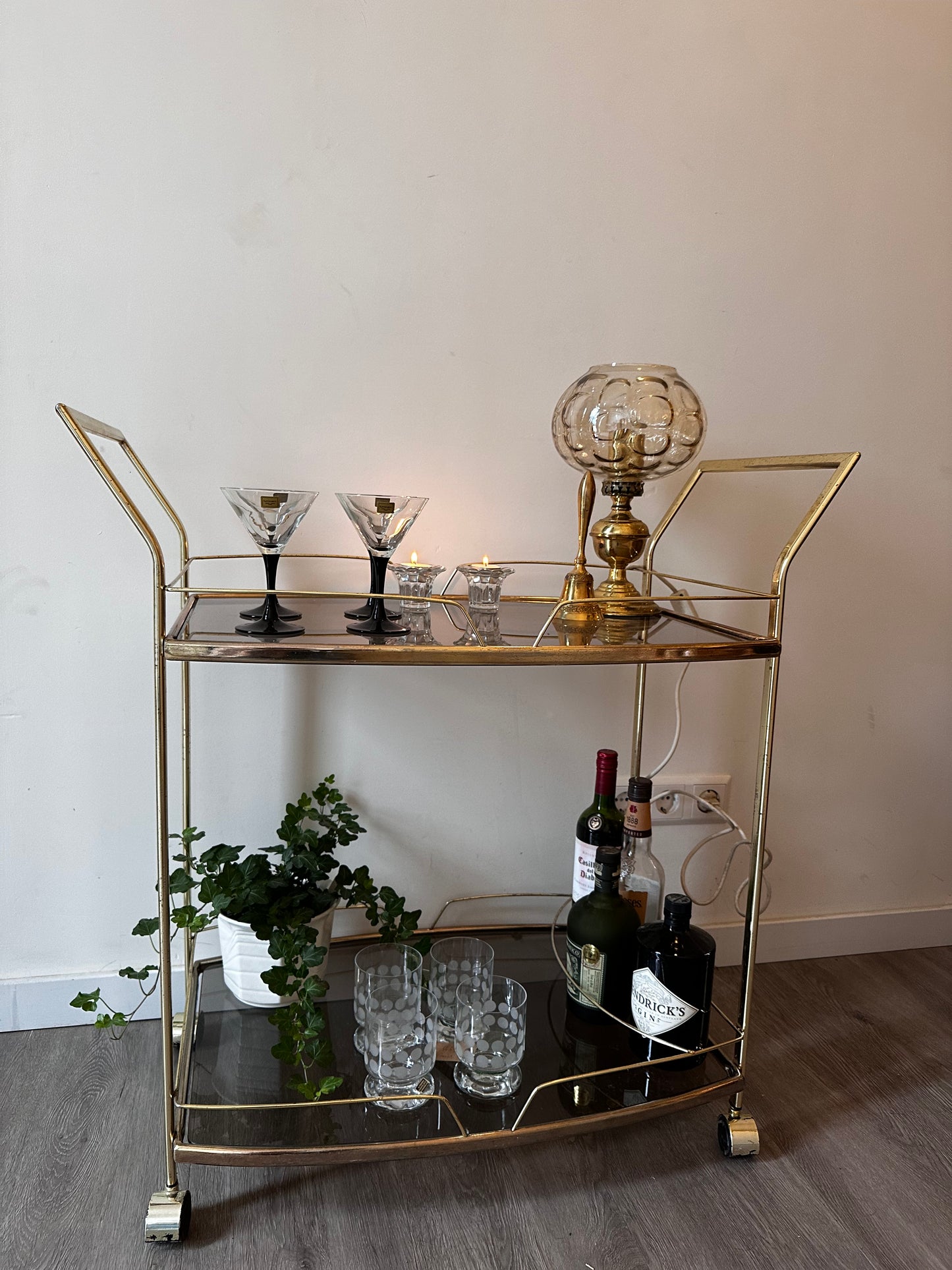 Hollywood Regency Bar Cart