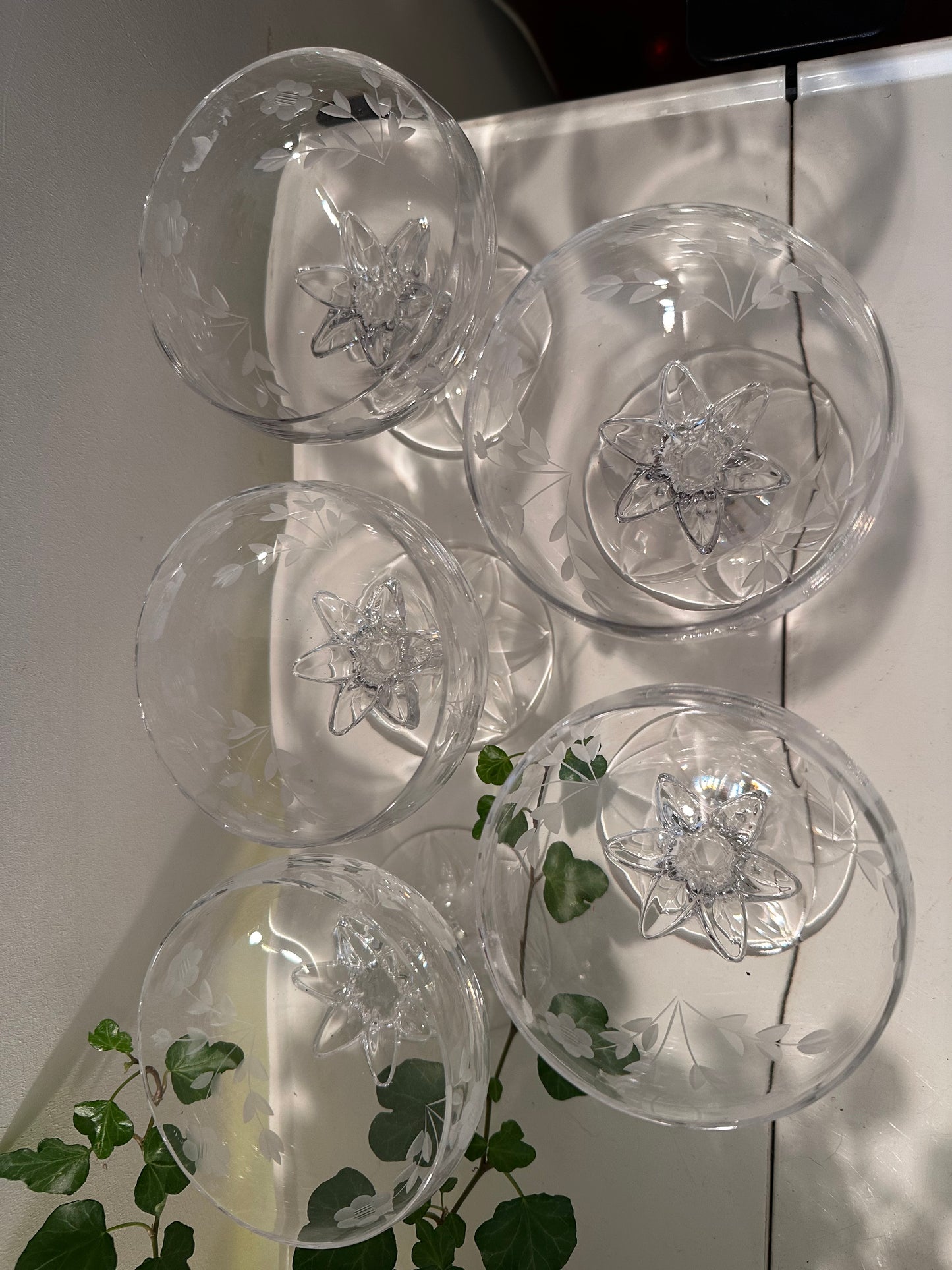 5 jaren 60 kristallen coupe glazen