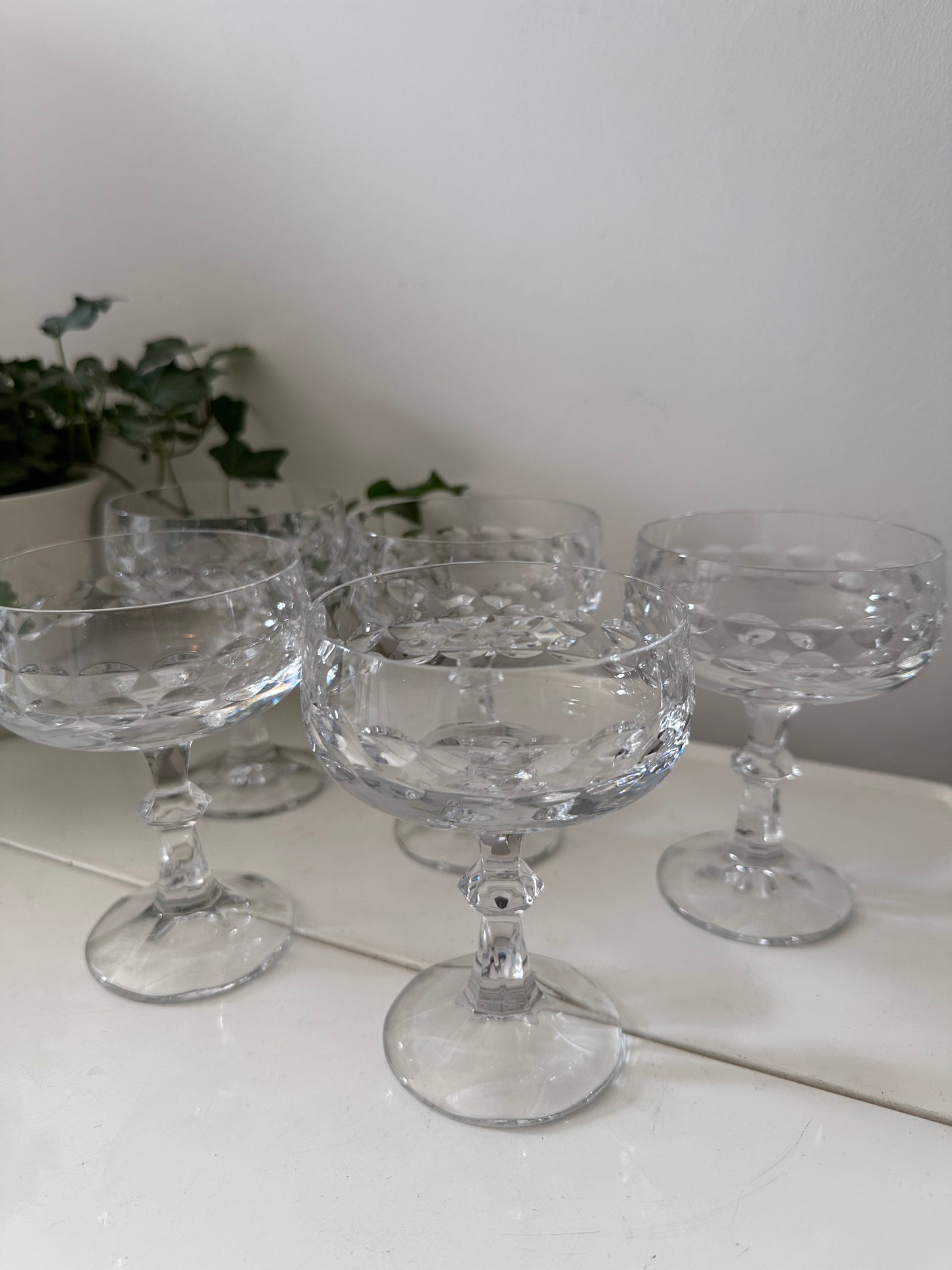 5 delige set coupe champagne glazen kristal