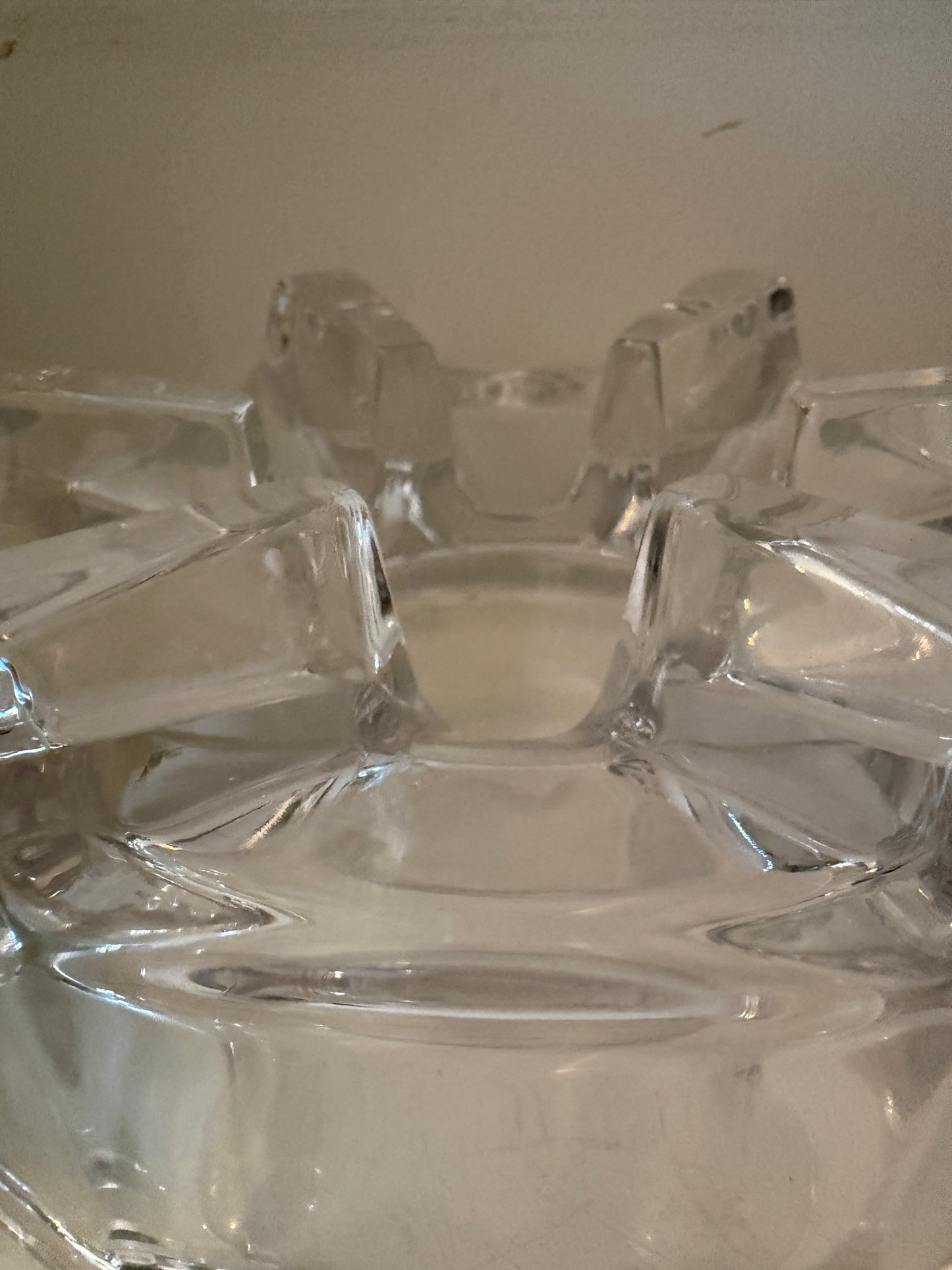 Mid Century blockglazen waxinelicht houder