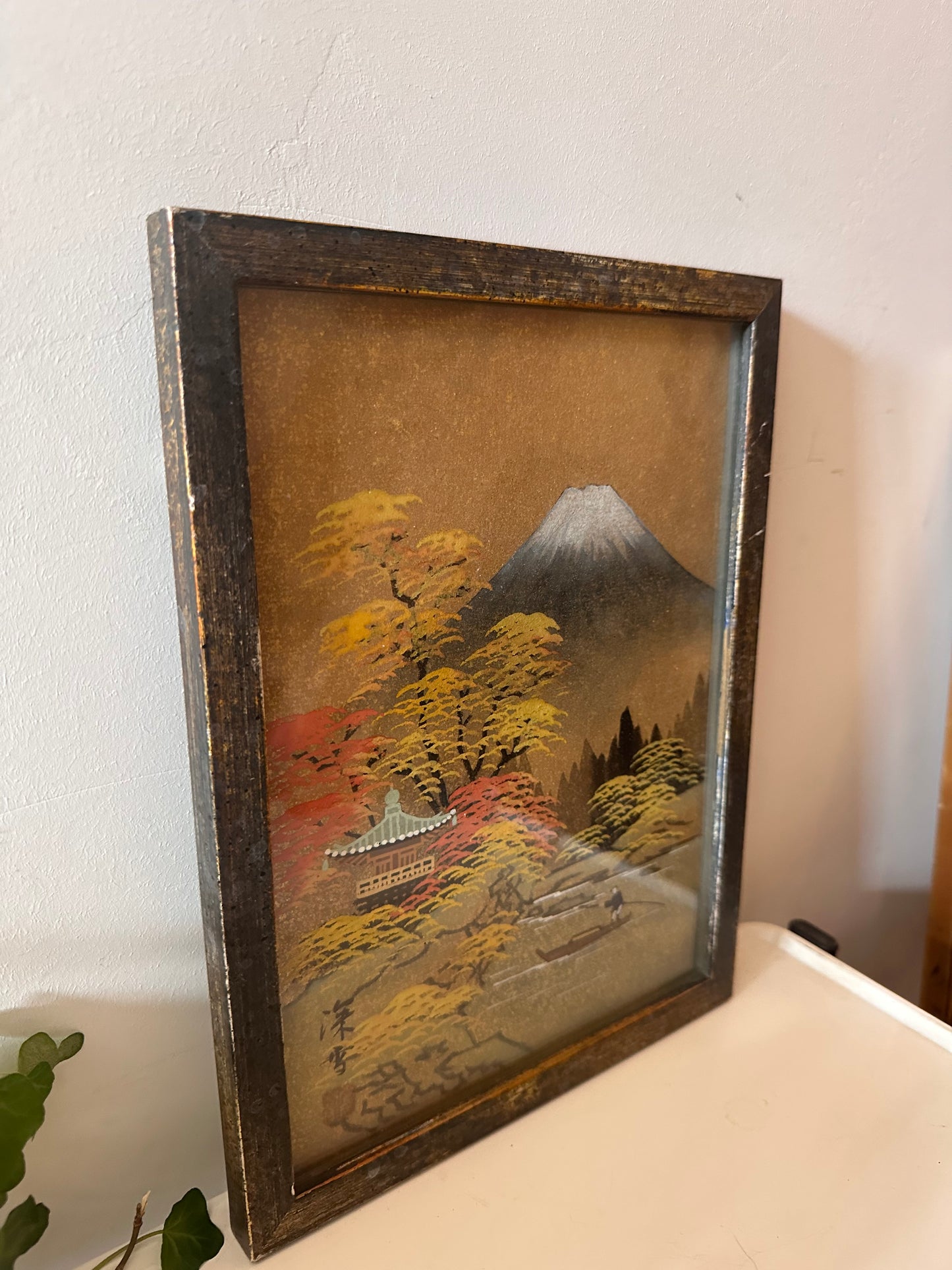 Japanse prent in vintage lijst