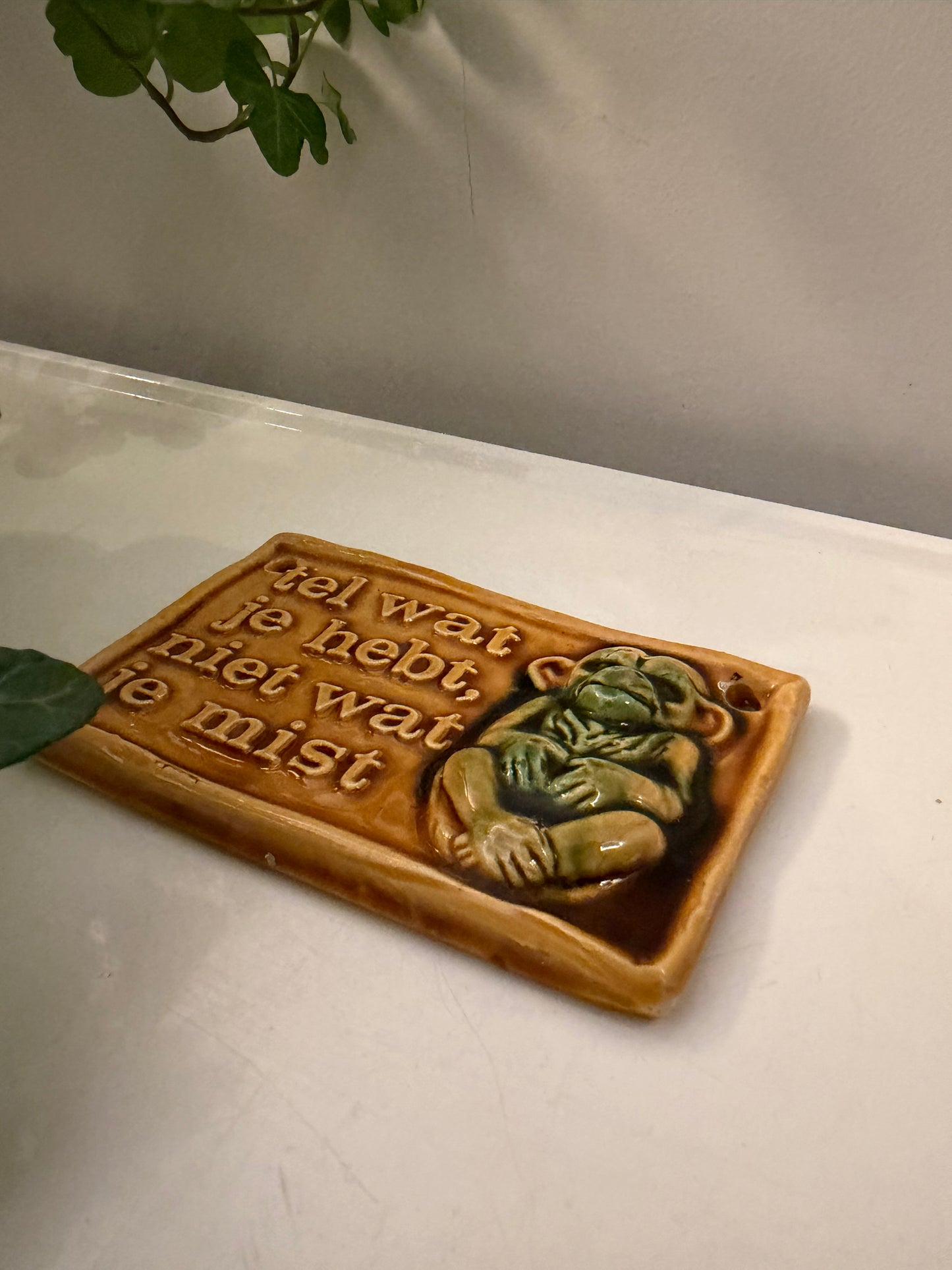 Keramiek jaren 70 wandtegeltje