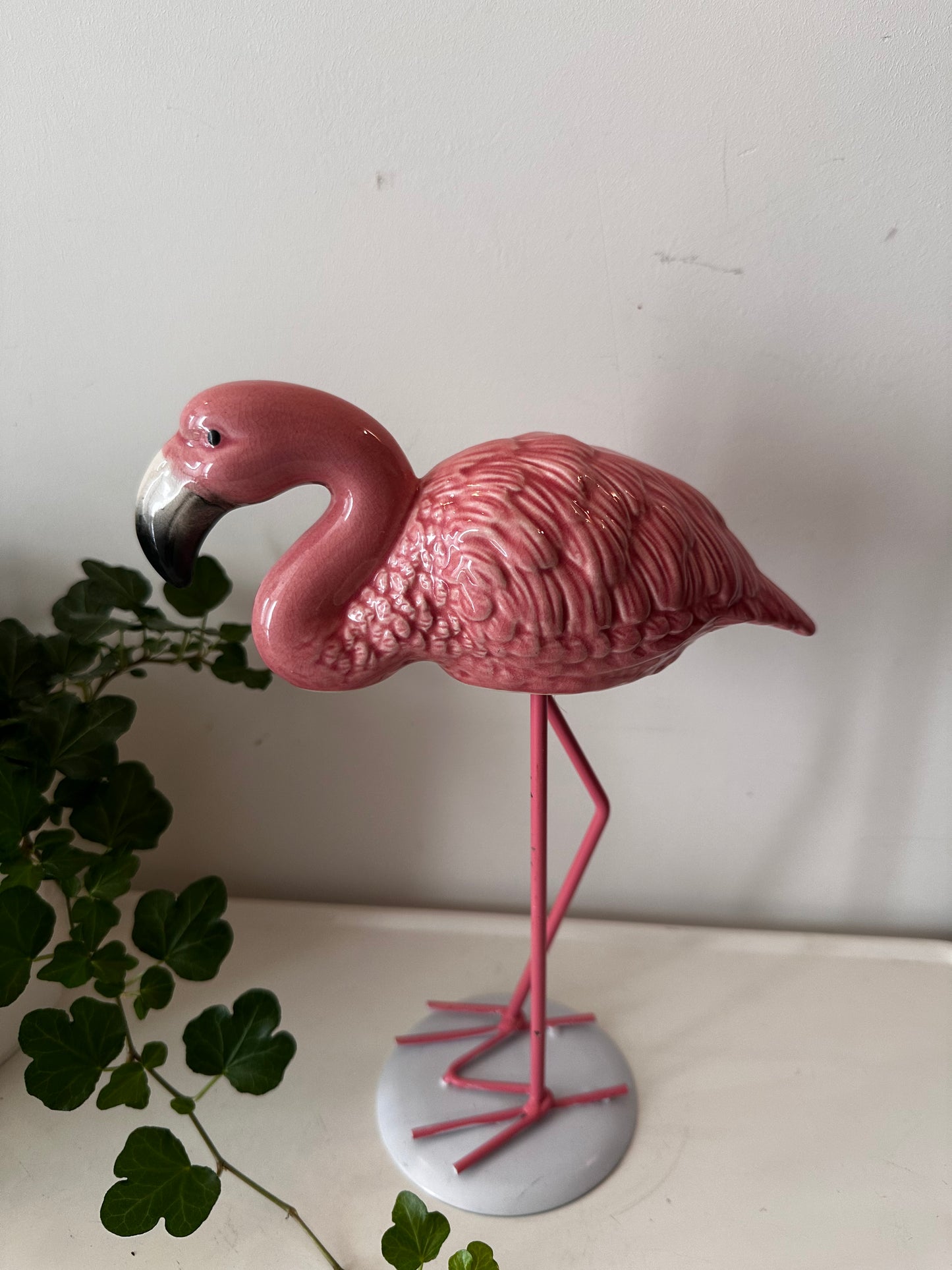 Vintage keramieken flamingo Hollywood Regency