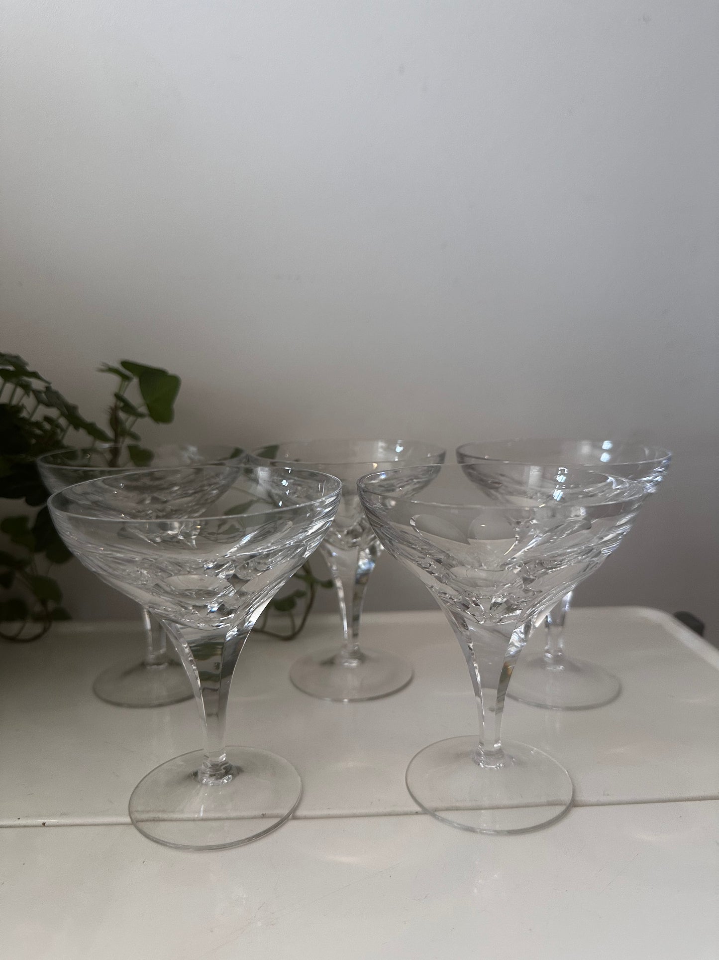 Kristallen coupe champagne glazen