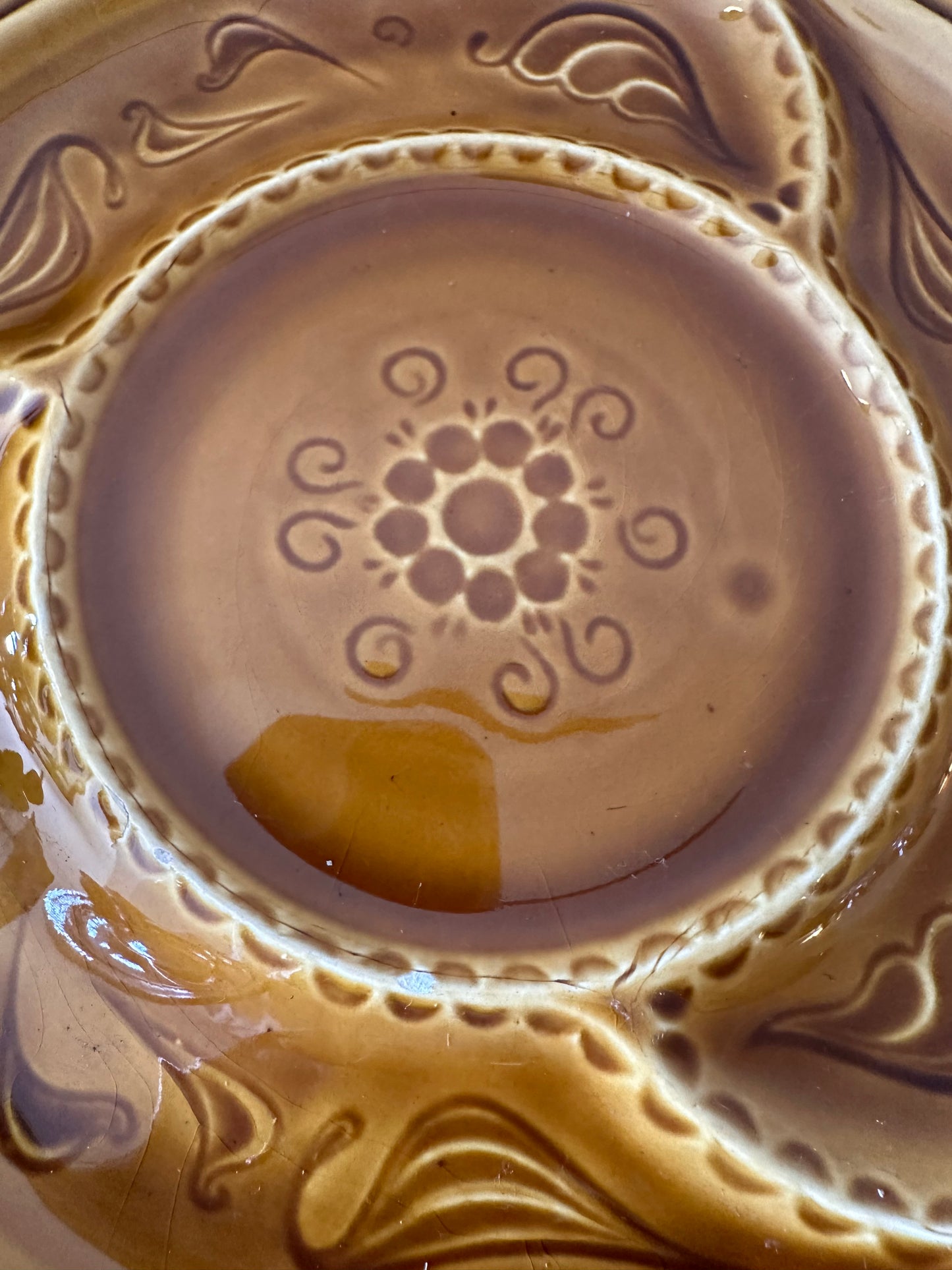 Set van 6 keramieken jaren 70 borden