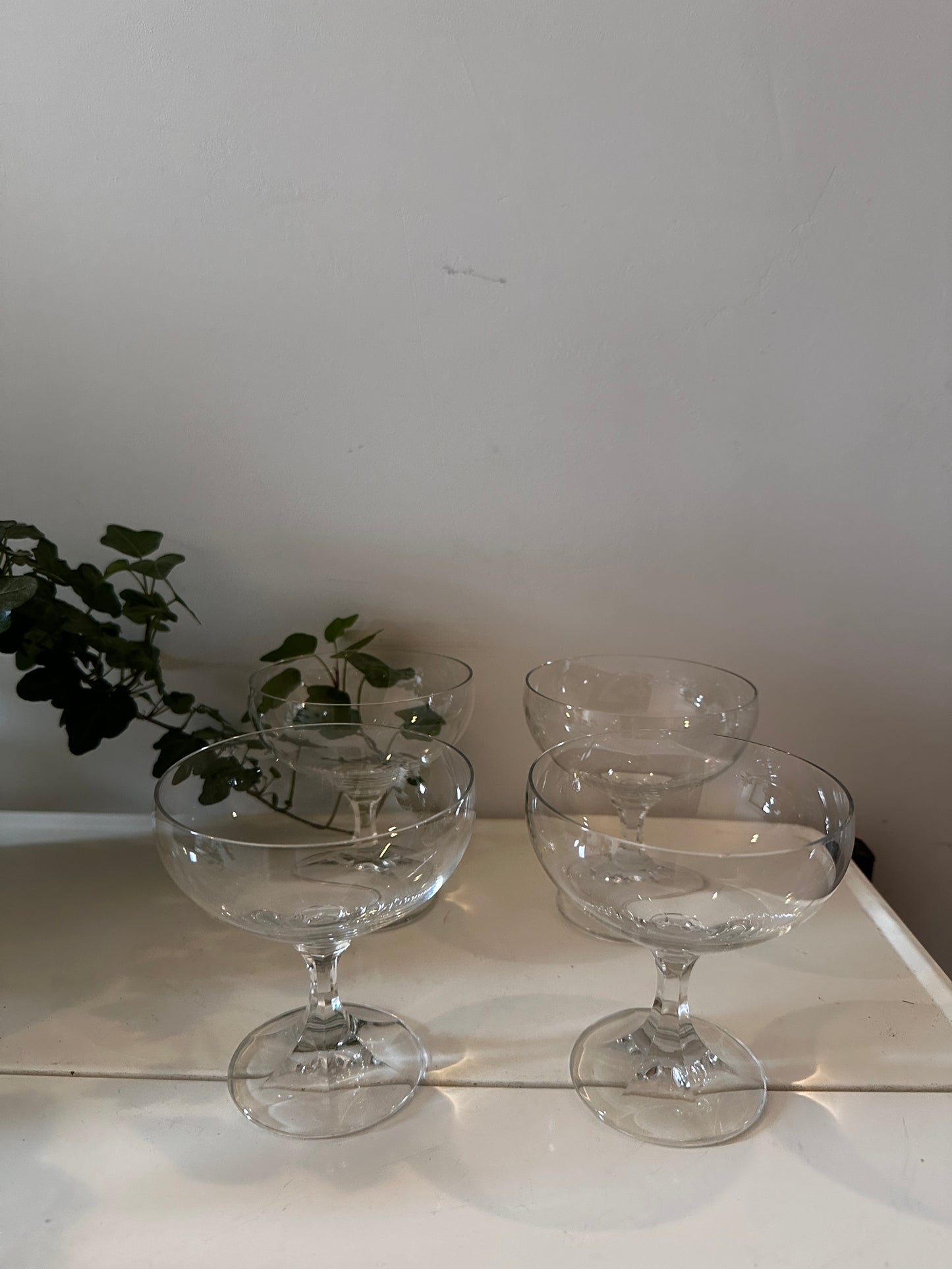 Set van 4 coupe champagne glazen