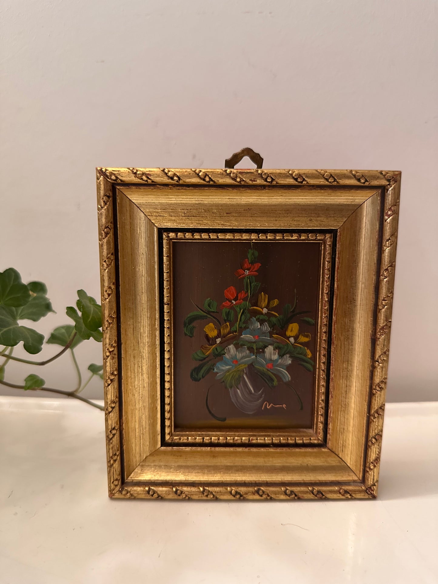 Vintage schilderijtje in goudkleurig lijstje
