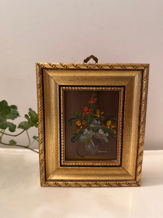 Vintage schilderijtje in goudkleurig lijstje