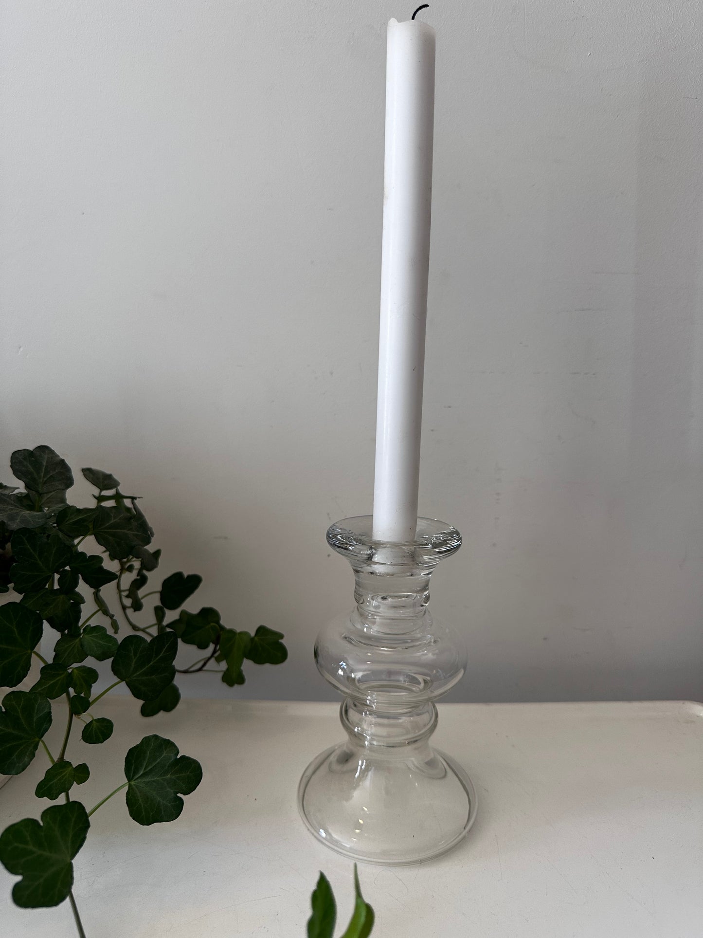 Glazen vintage kandelaar