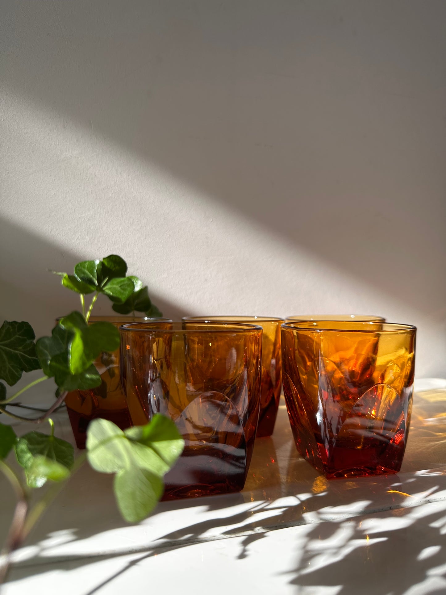 Mid Century glazen espresso kopjes