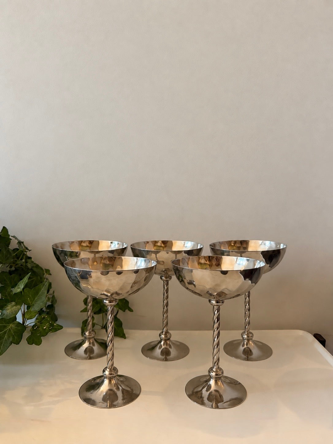 Set van 5 verzilverde coupés