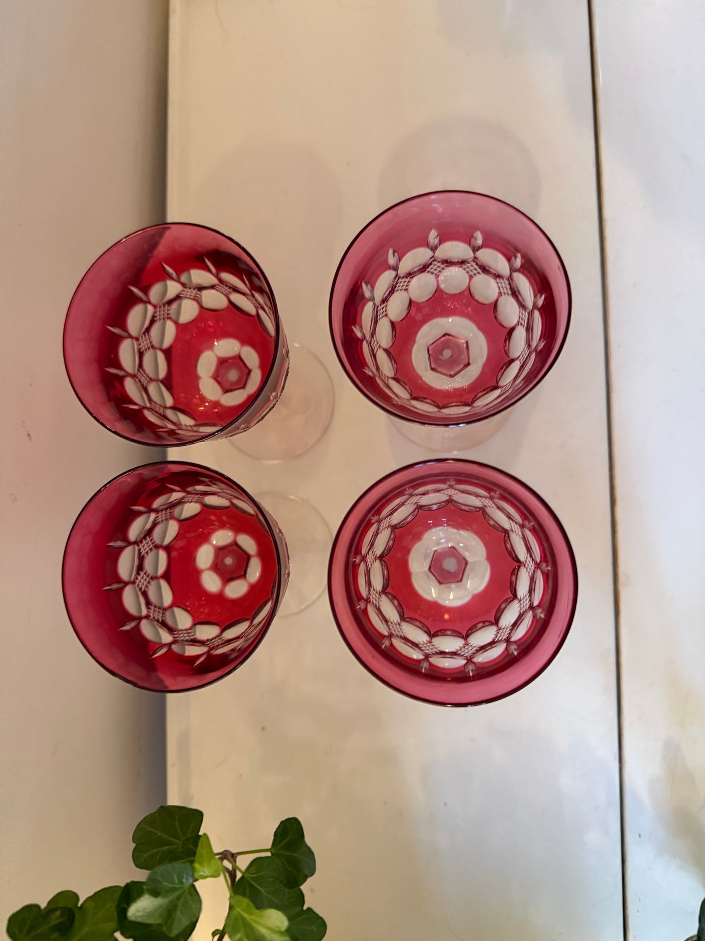 Cranberry glaasjes set van 4