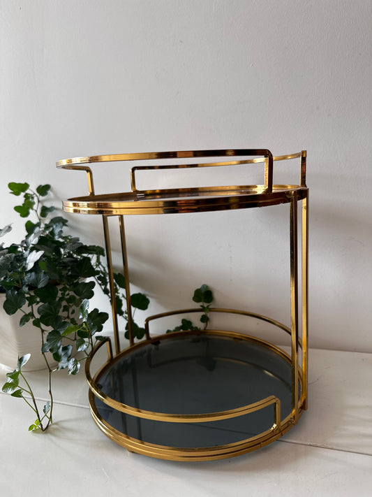 Messing met rookglas etagère