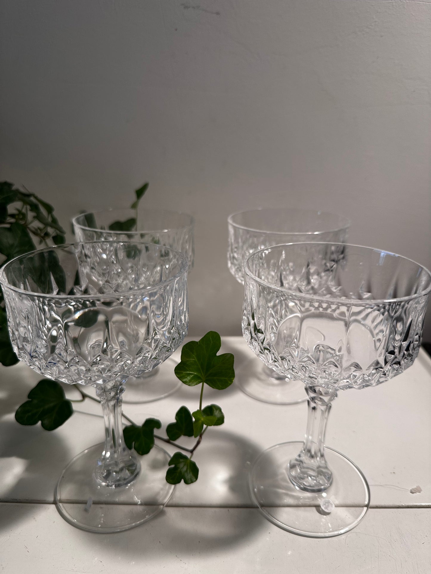 Set kristallen coupe champagne glazen